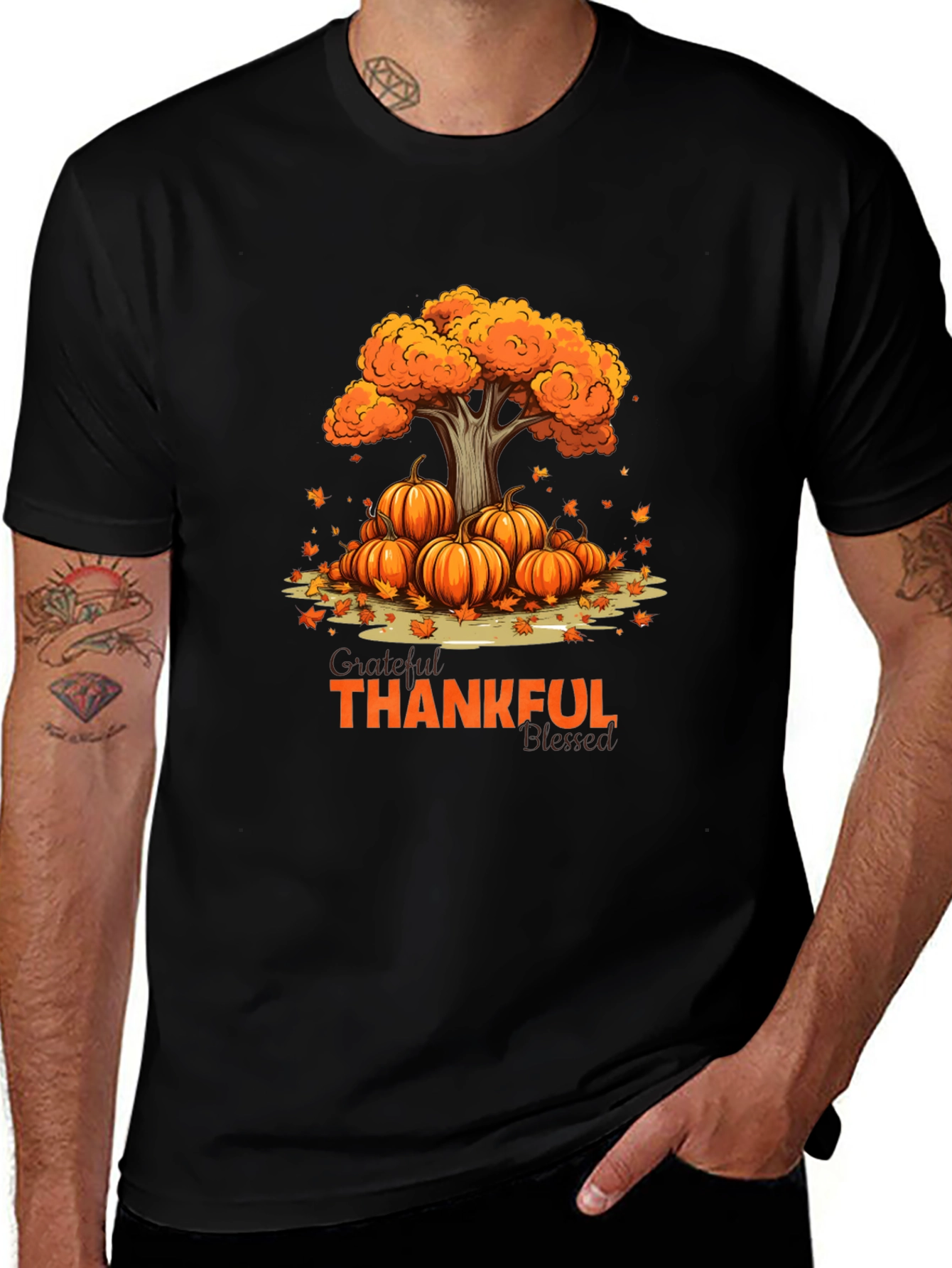 Variant 17 of Grateful Thankful Blessed Fall T-Shirt