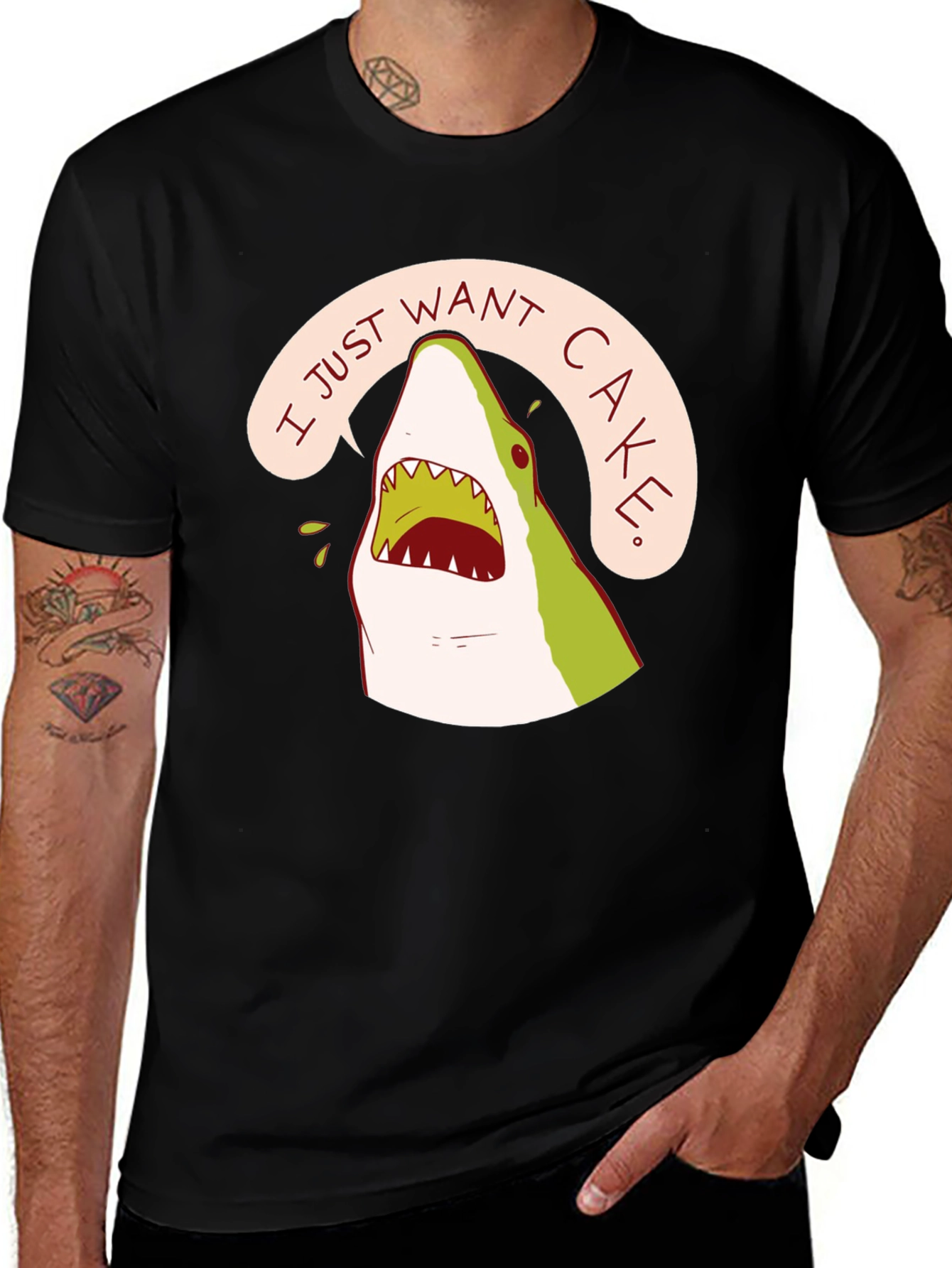 Variant 6 of Cake Shark T-Shirt - Funny Cartoon Tee