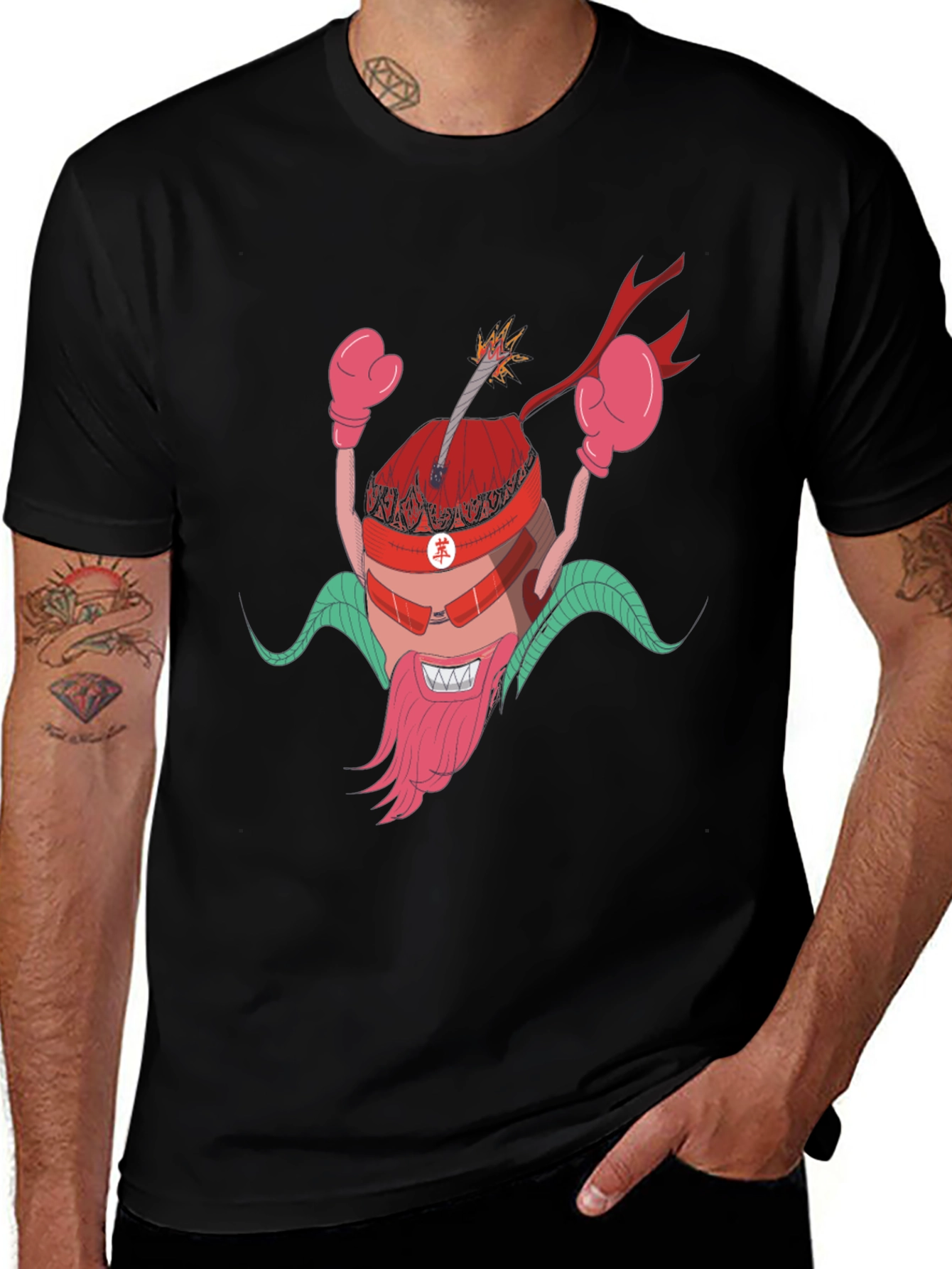 Variant 11 of Cartoon Bomb Character Black T-Shirt