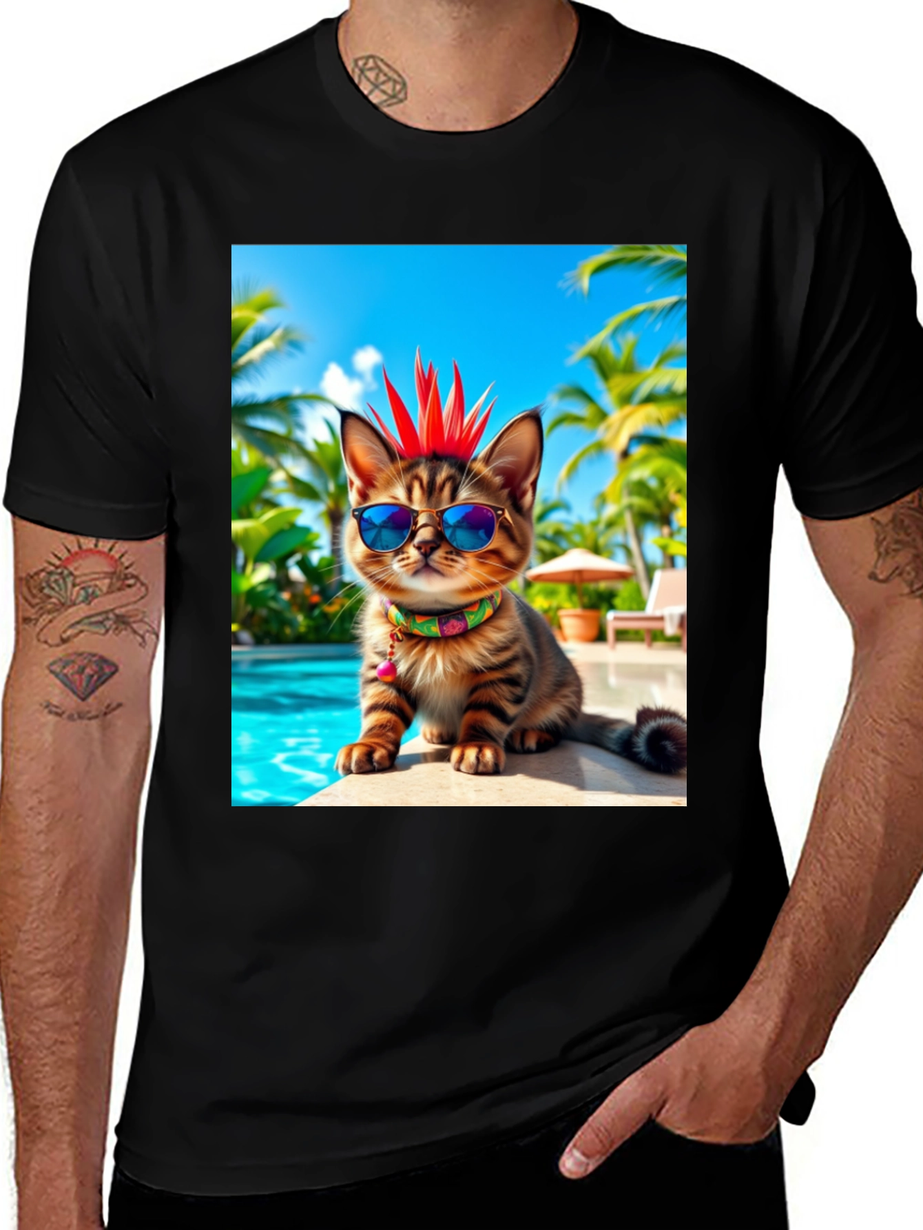 Variant 29 of Cool Cat T-Shirt: Vacation Mode On!