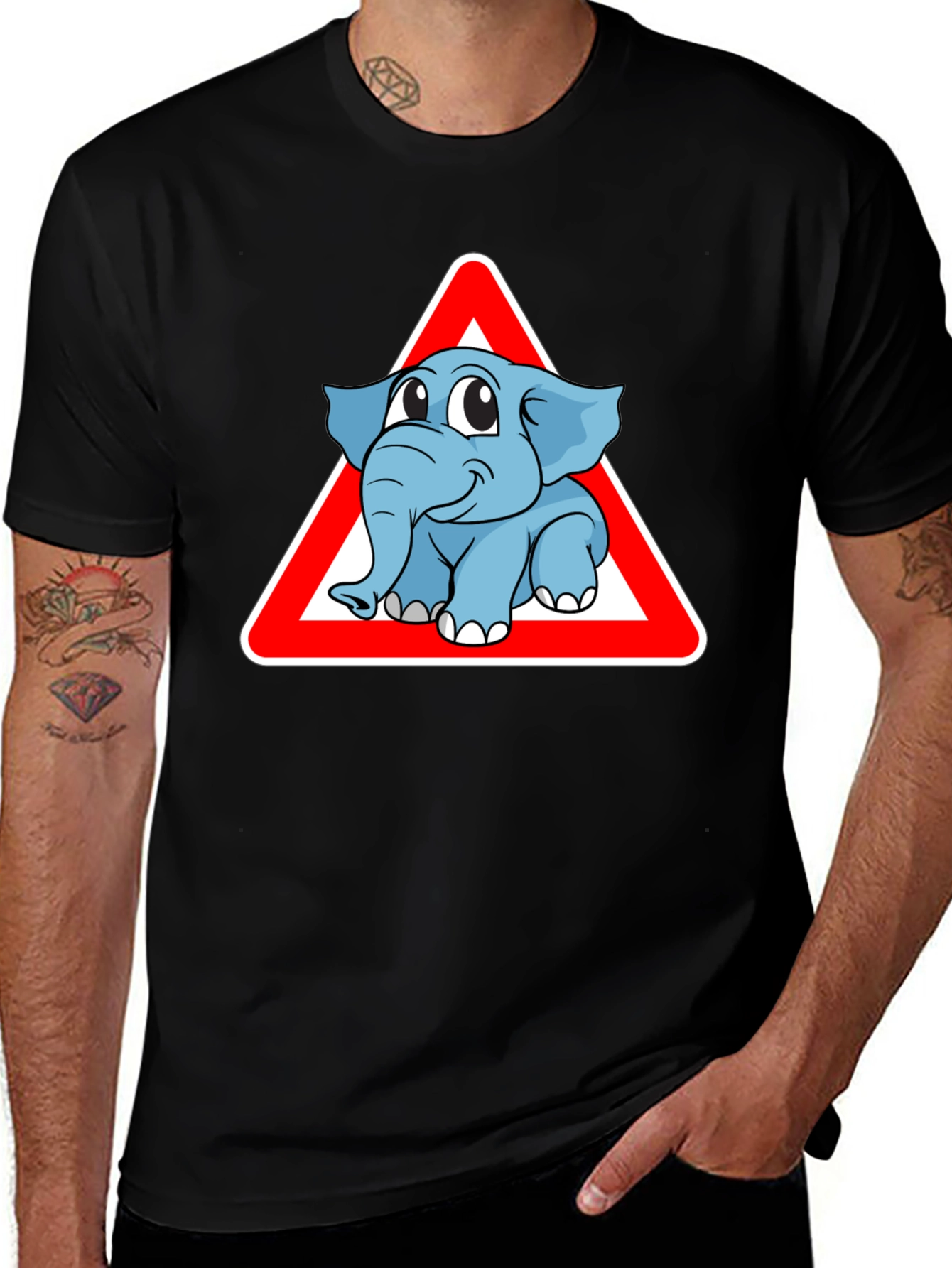 Variant 7 of Cute Elephant Crossing T-Shirt