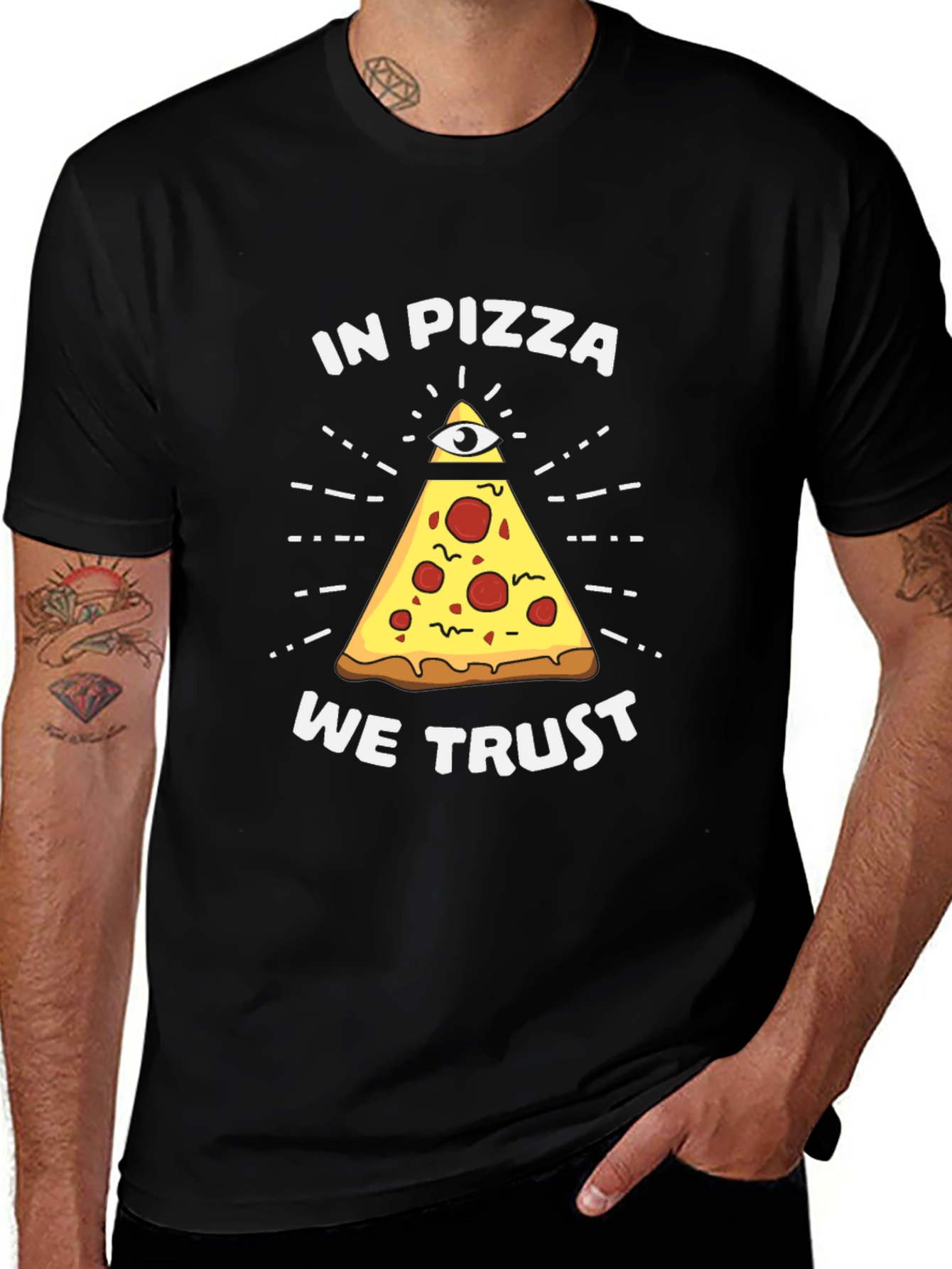 Variant 30 of In Pizza We Trust Graphic T-Shirt - Novelty Tee