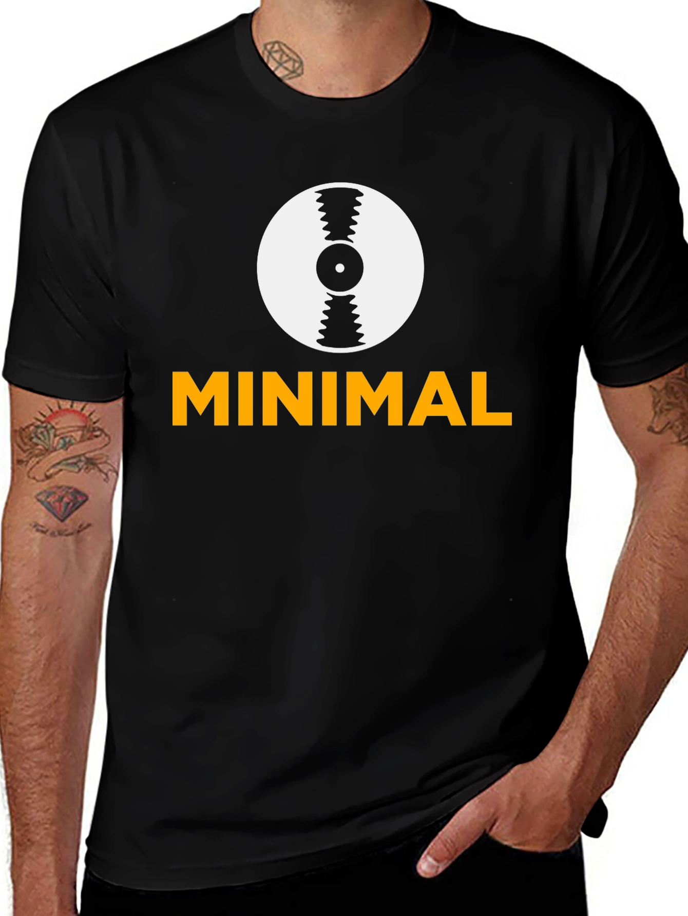 Variant 4 of Minimalist Vinyl Record Graphic T-Shirt - Modern Design