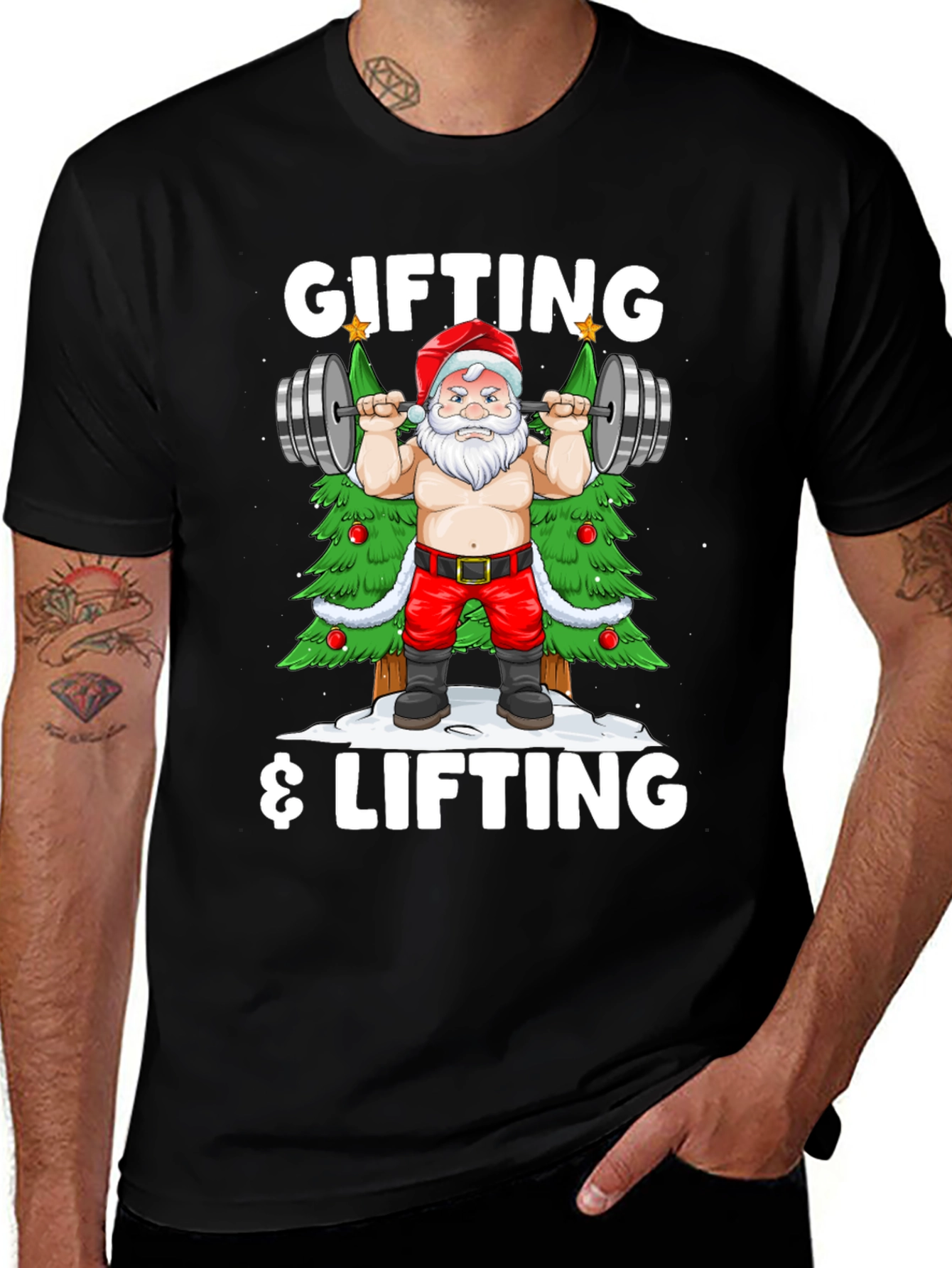 Gifting & Lifting Santa Gym T-Shirt