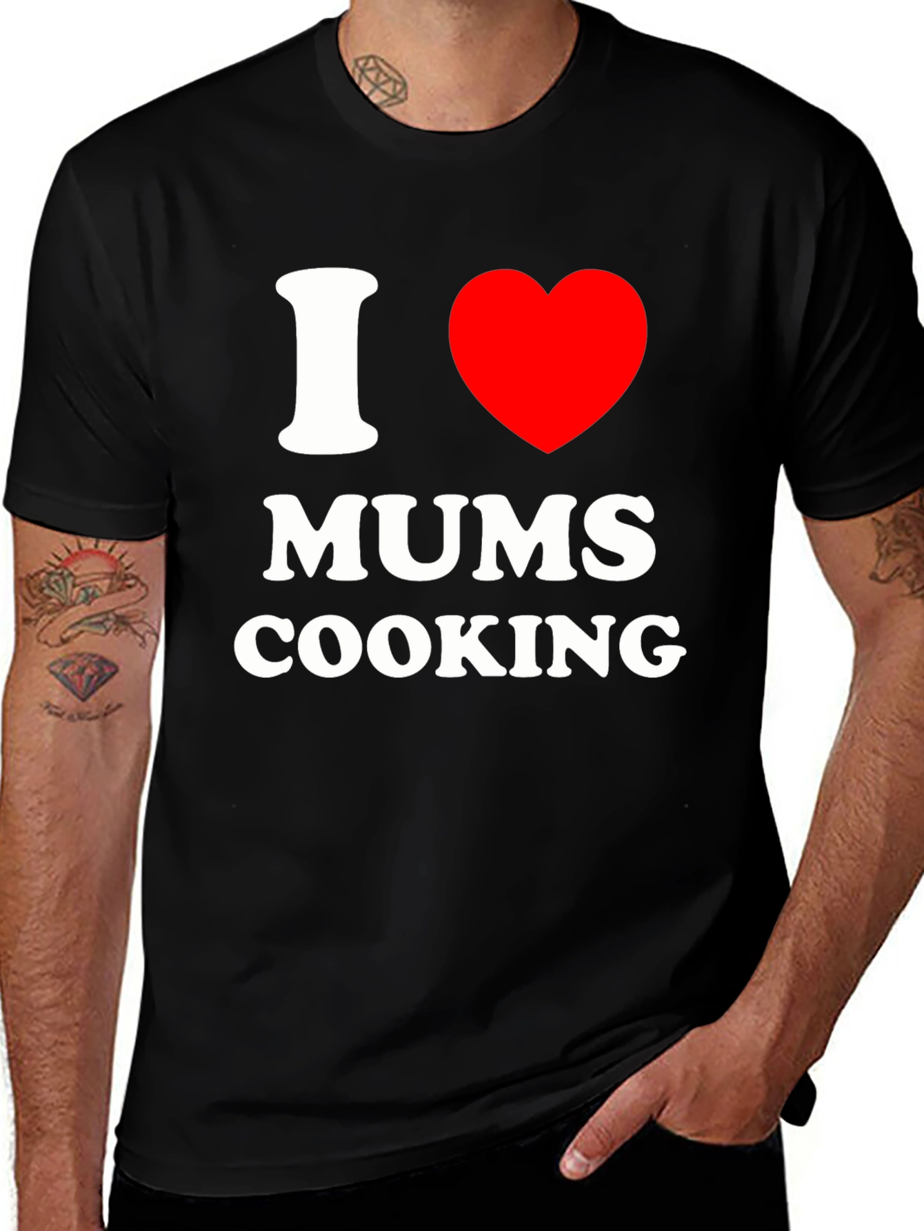 Variant 23 of I Love Mums Cooking Black T-Shirt