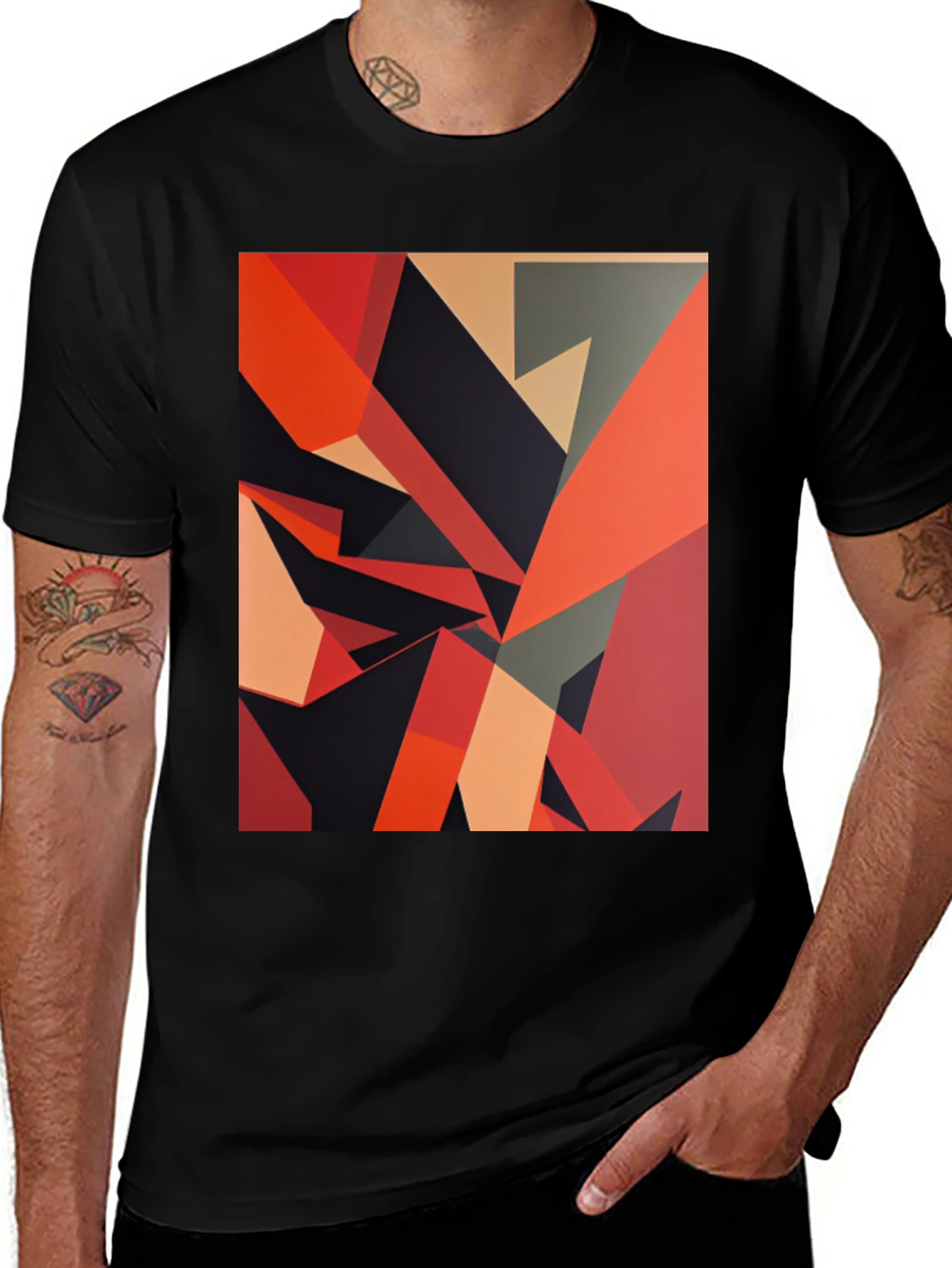 Variant 20 of Geometric Abstract Art Black T-Shirt