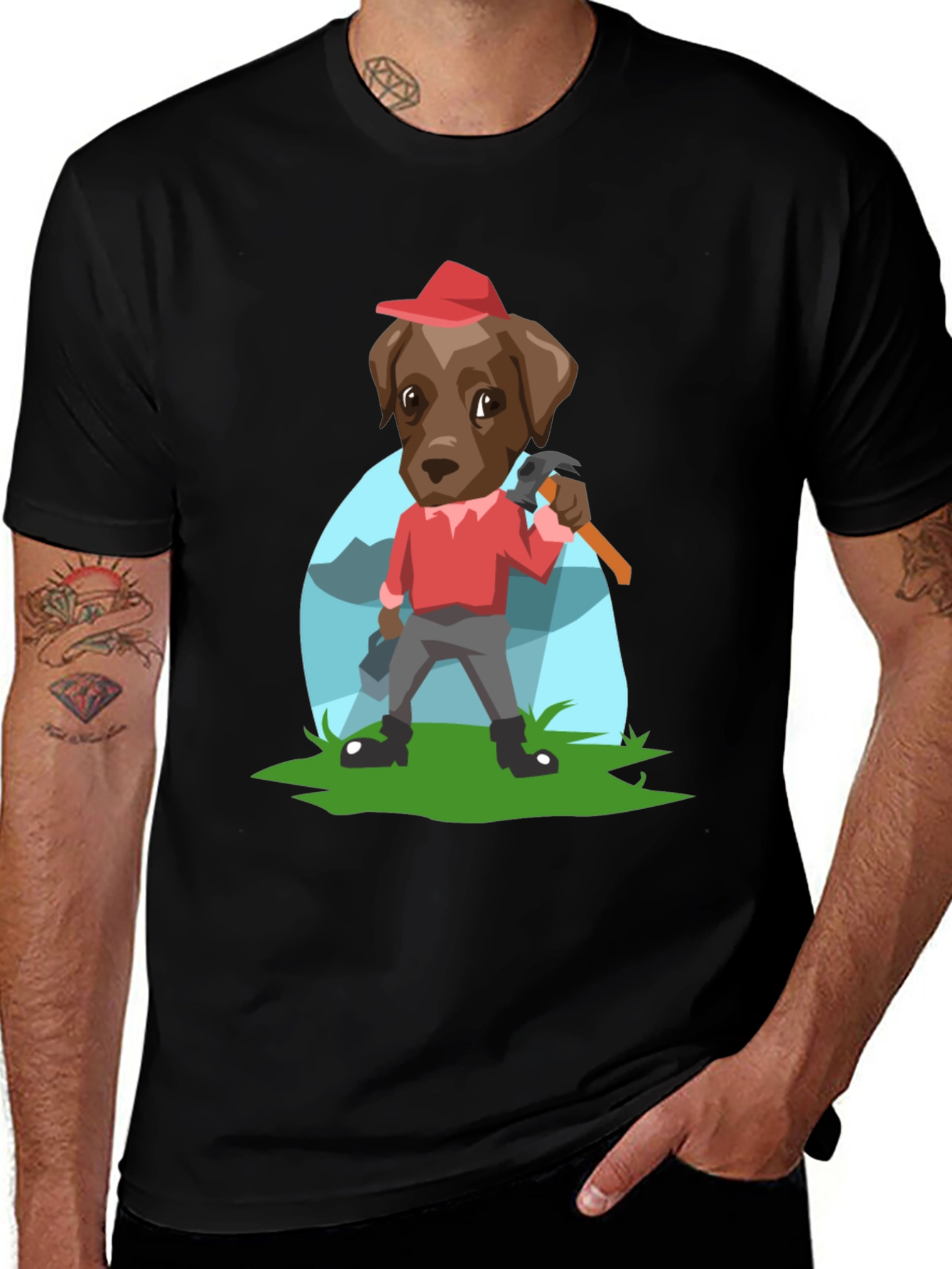 Variant 16 of Dog Lumberjack Graphic Tee