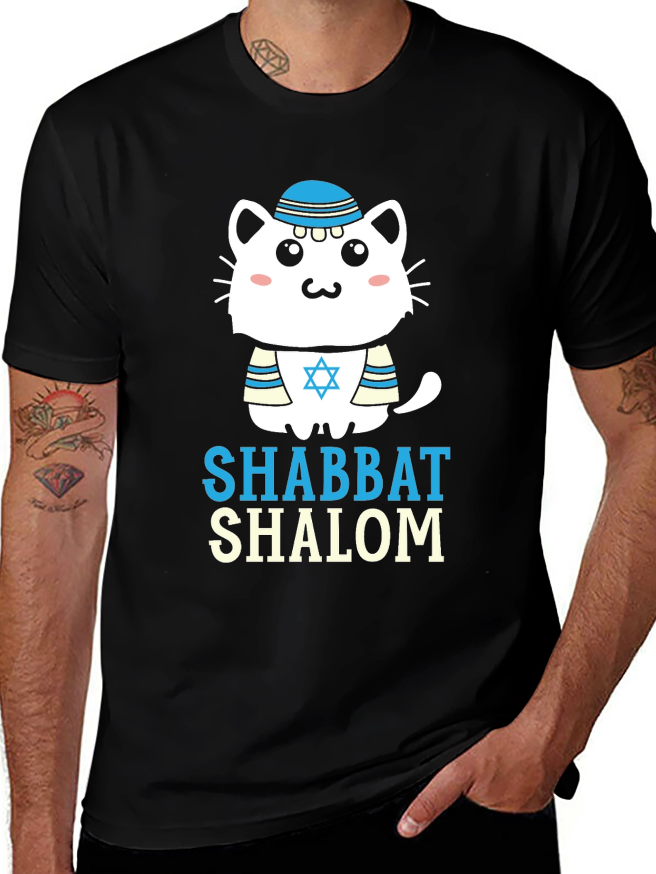 Shabbat Shalom Cat T-Shirt