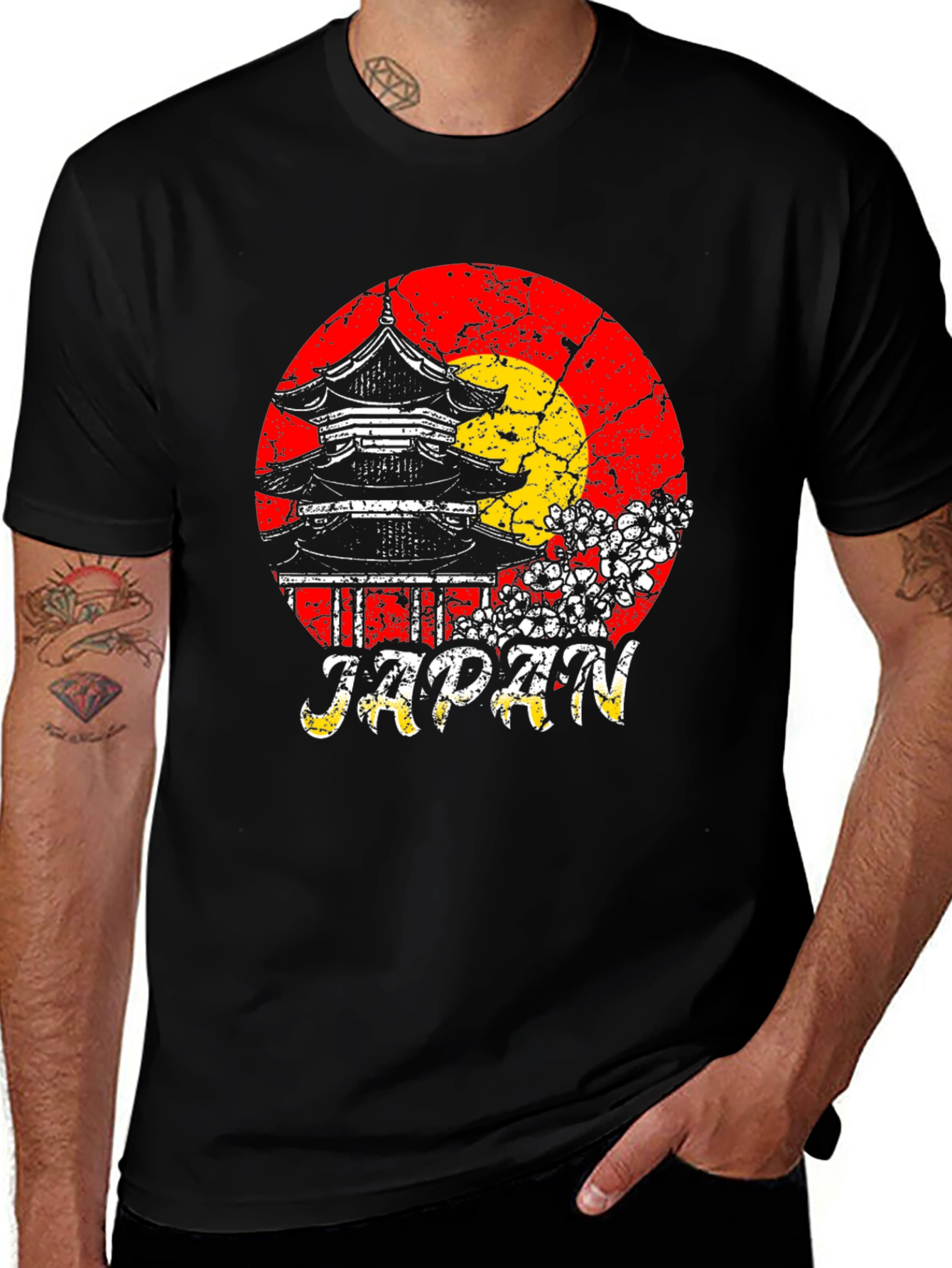 Vintage Japan Temple T-Shirt - Distressed Graphic Tee