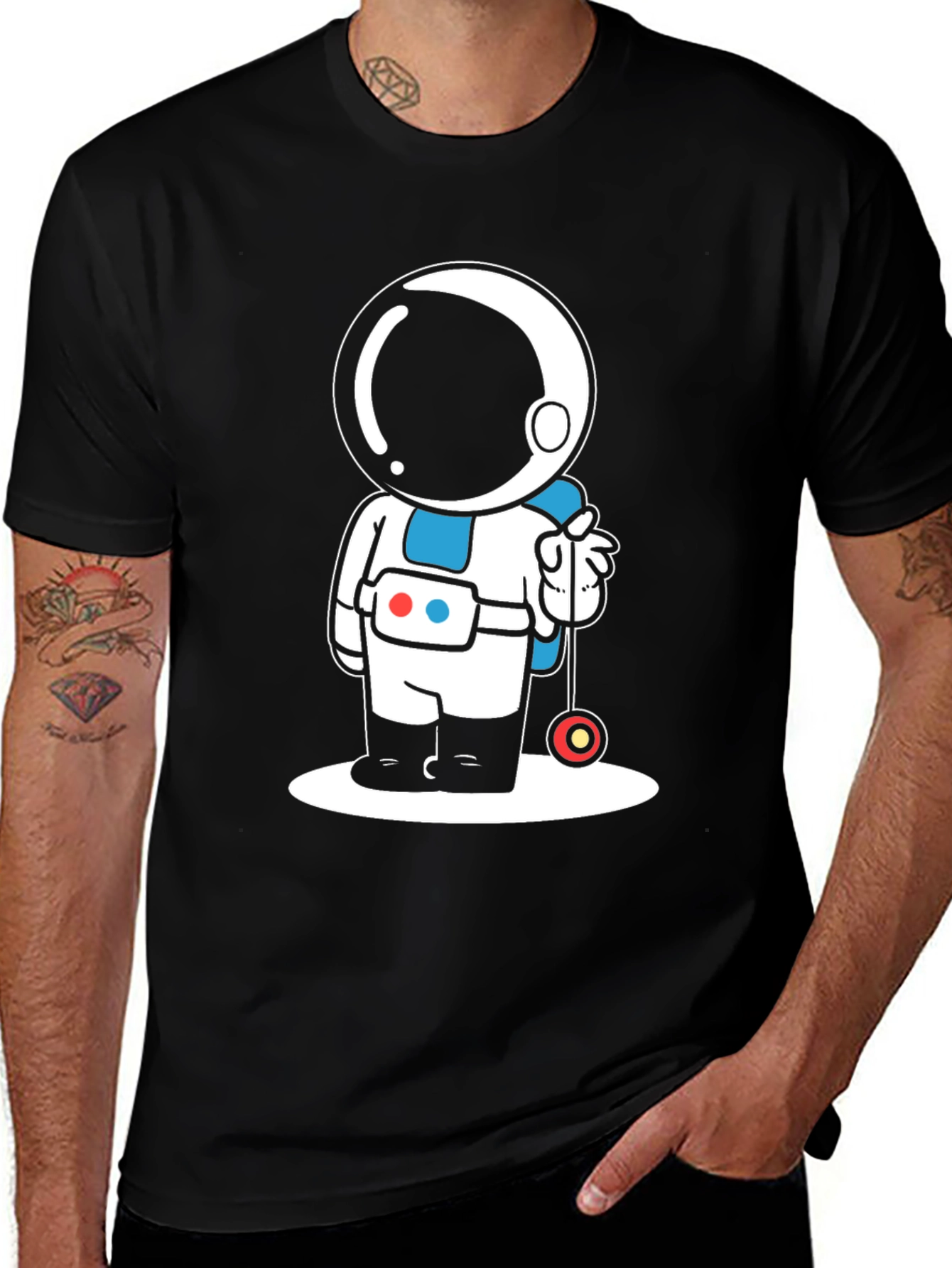 Variant 16 of Astronaut Yo-Yo Graphic Tee - Black