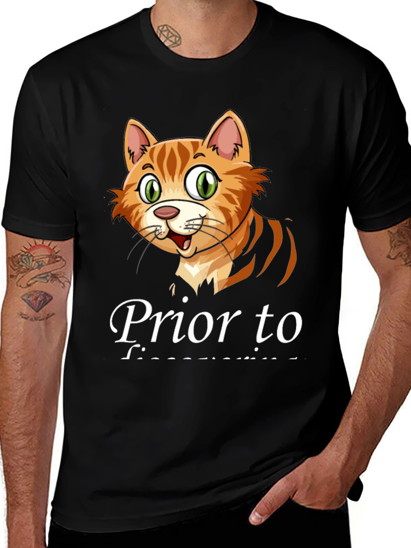 Variant 16 of Funny Cat T-Shirt - Prior to Finances