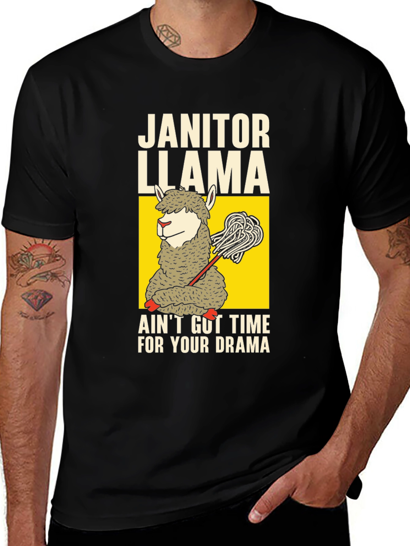 Variant 25 of Janitor Llama T-Shirt - No Time For Drama