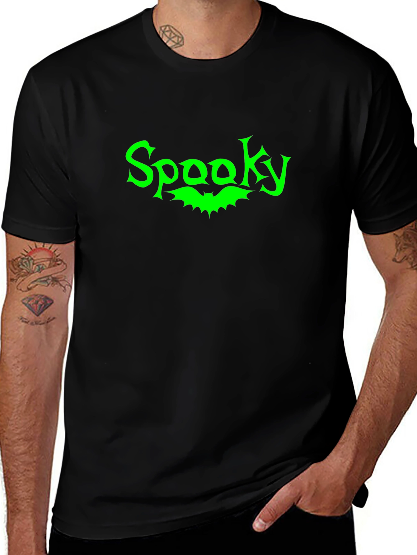Spooky Bat Graphic Tee - Halloween Apparel