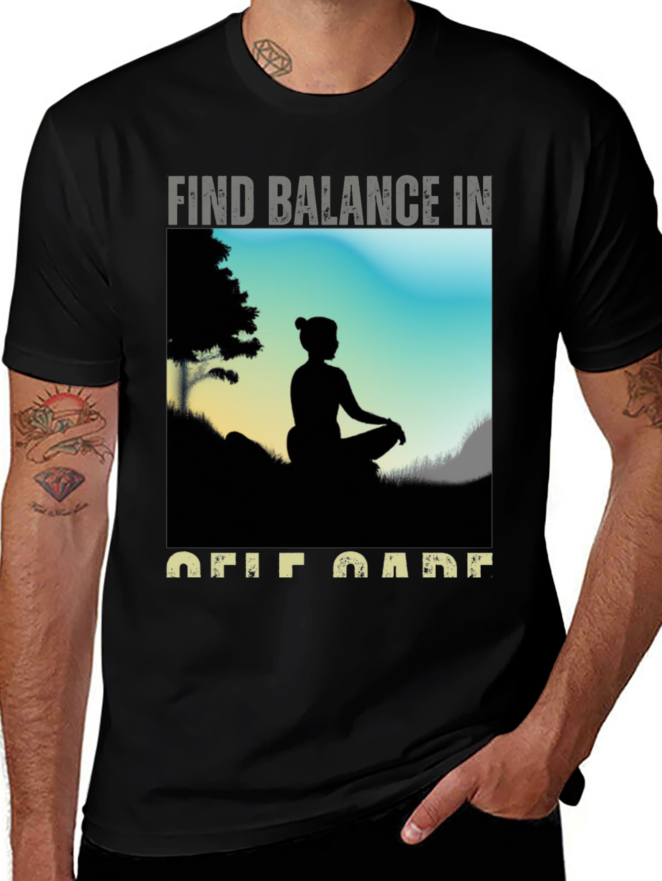 Variant 14 of Balance & Self-Care Black Graphic Tee