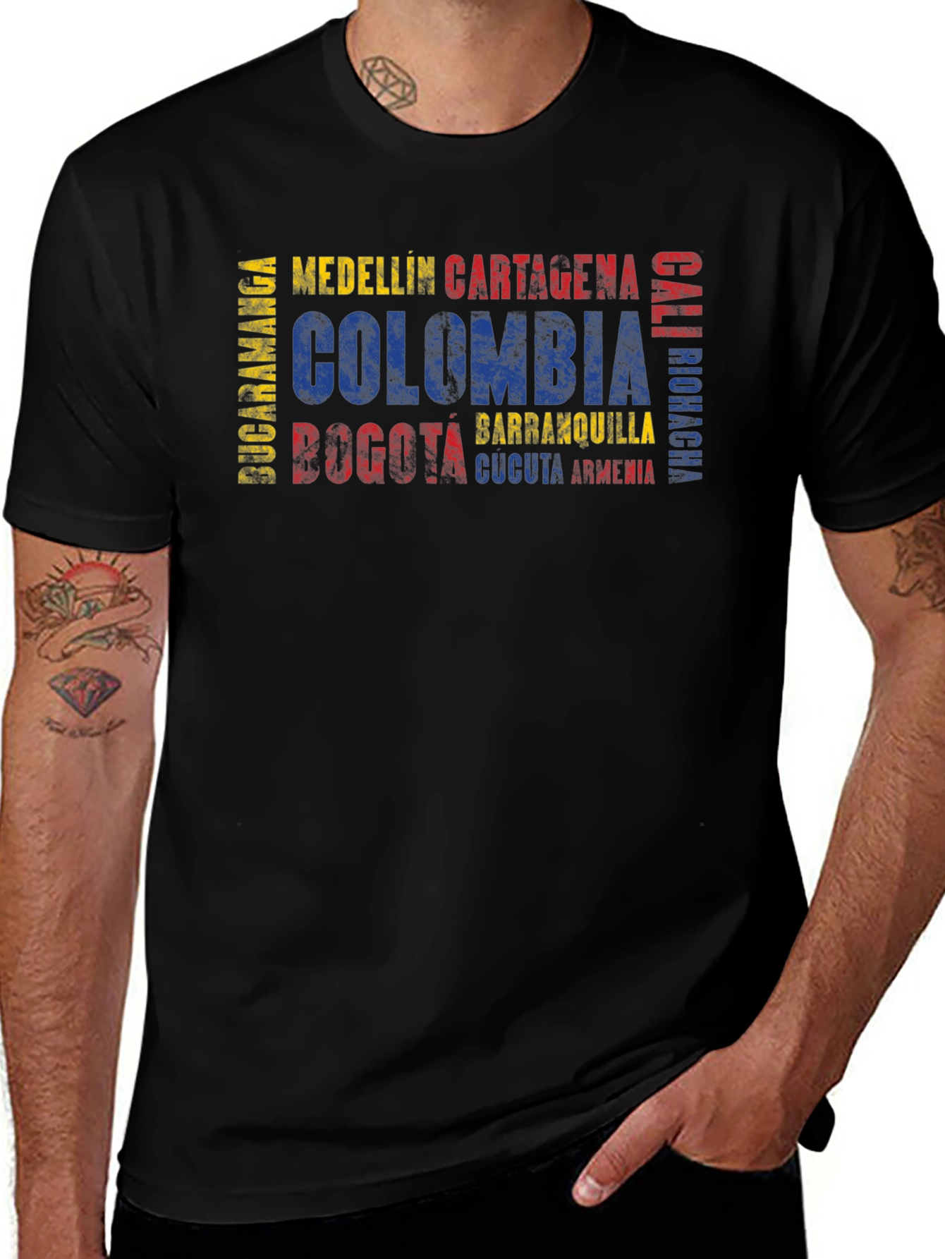 Colombia Cities Flag Graphic T-Shirt