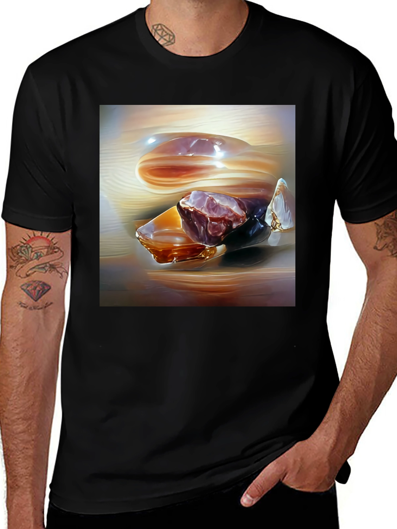 Variant 4 of Abstract Meat Still Life Black T-Shirt