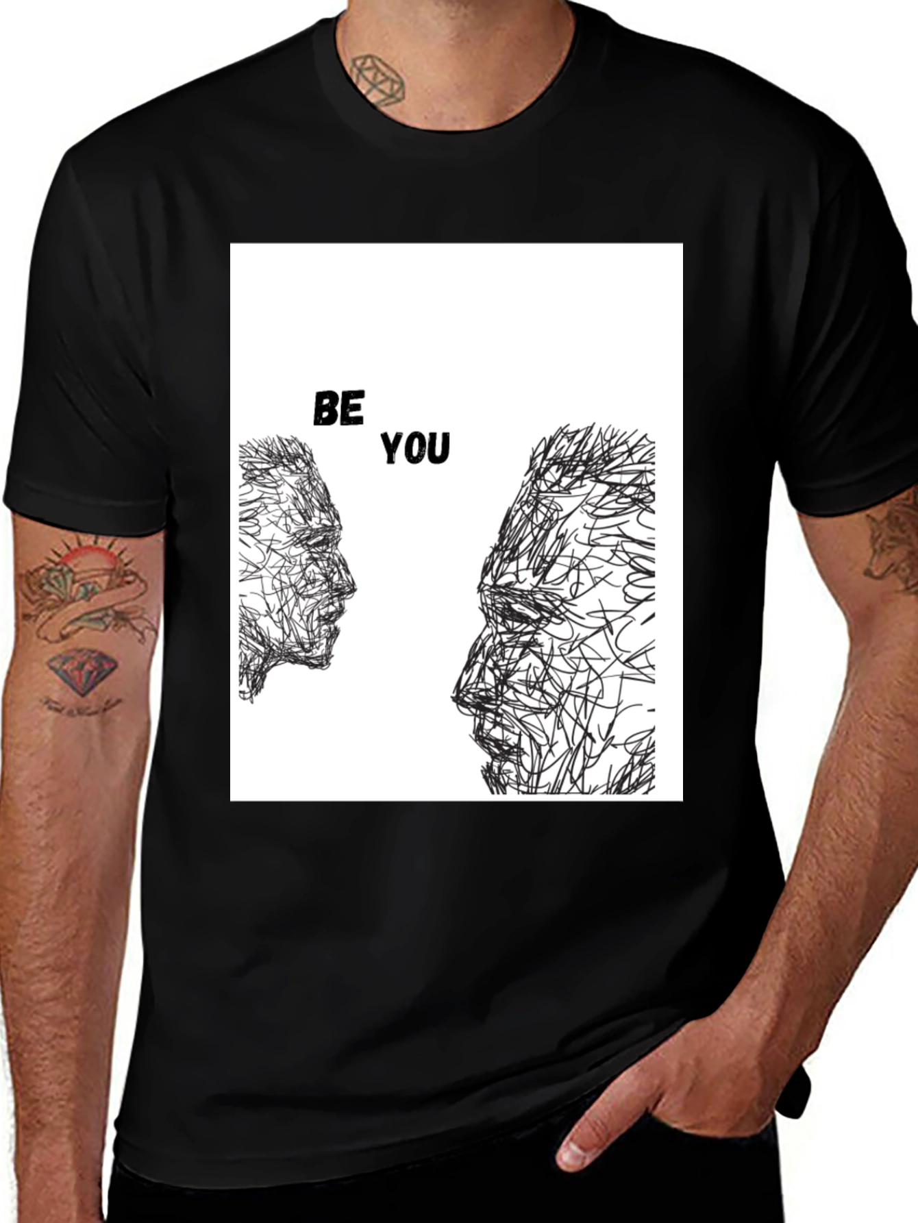 Variant 14 of Be You Graphic Tee - Unisex Black T-Shirt