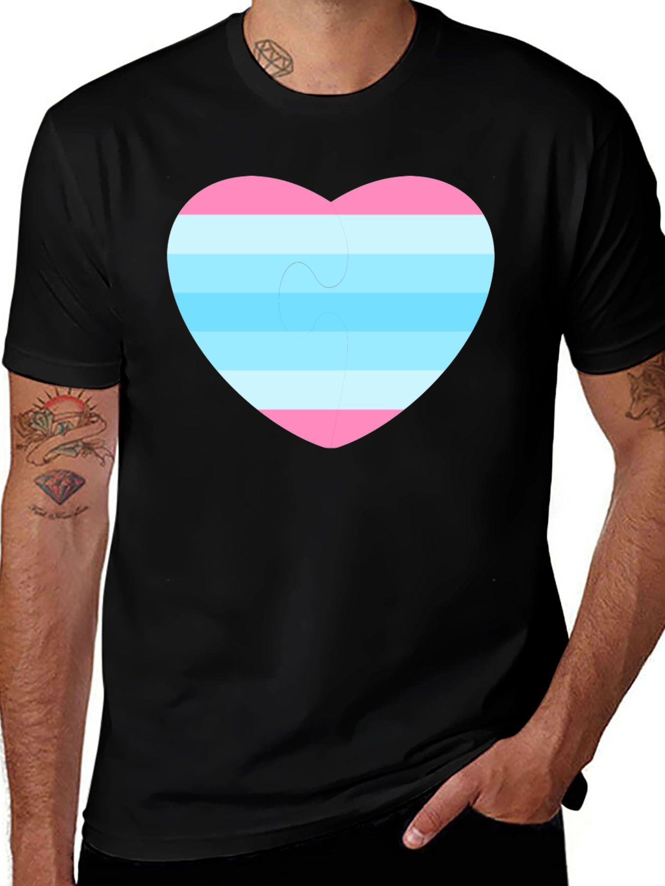Variant 14 of Transgender Pride Heart T-Shirt - Show Your Support