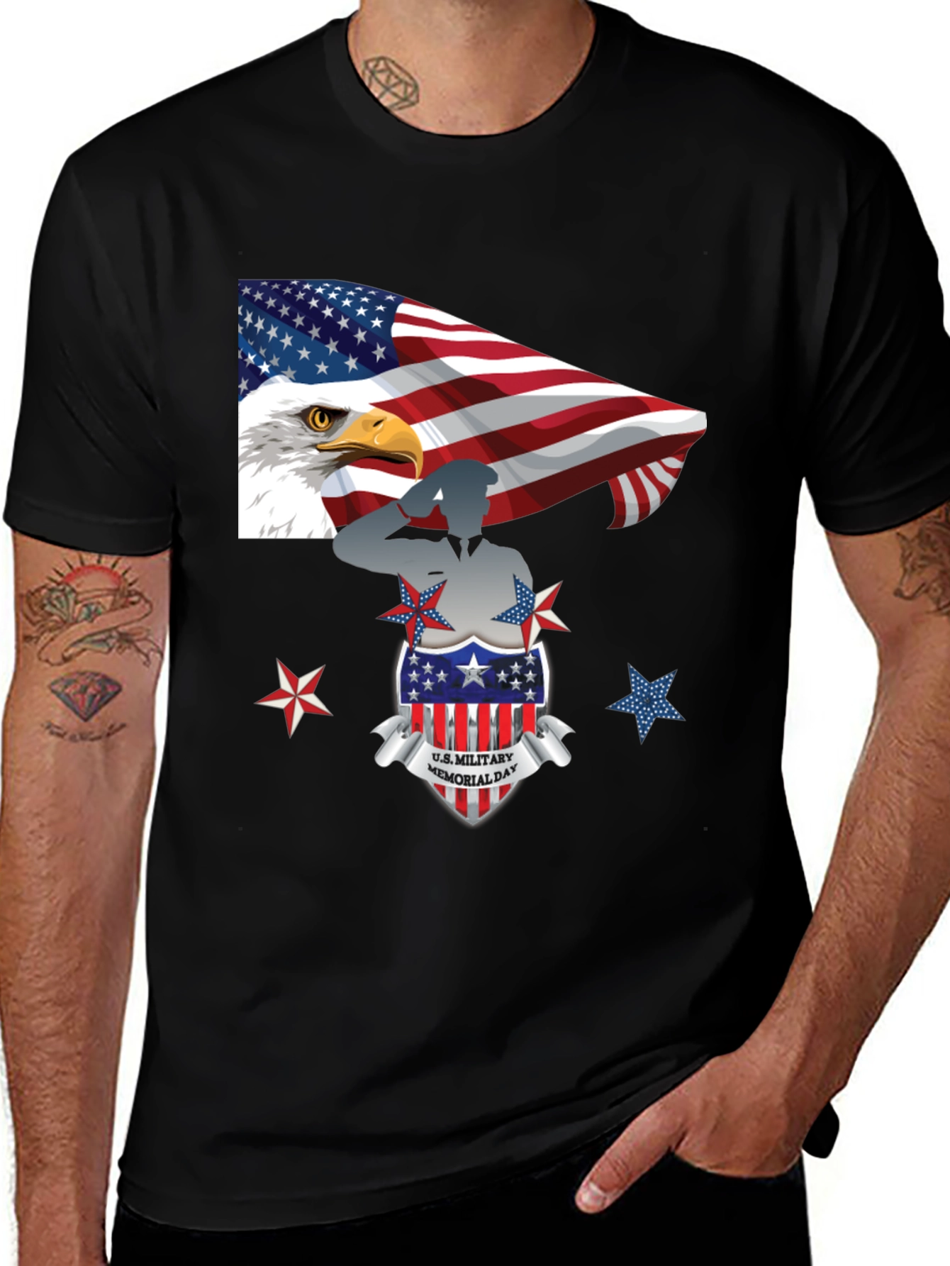 Variant 24 of Patriotic U.S. Military Memorial Day T-Shirt