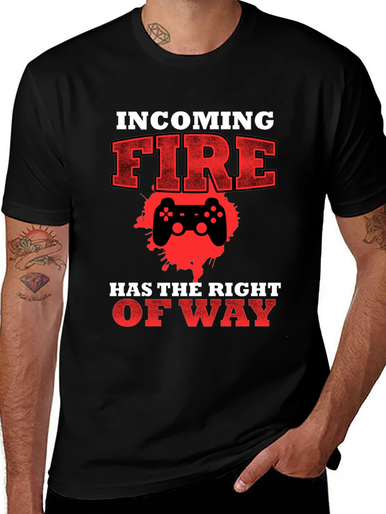 Variant 24 of Incoming Fire Gamer T-Shirt - Right of Way