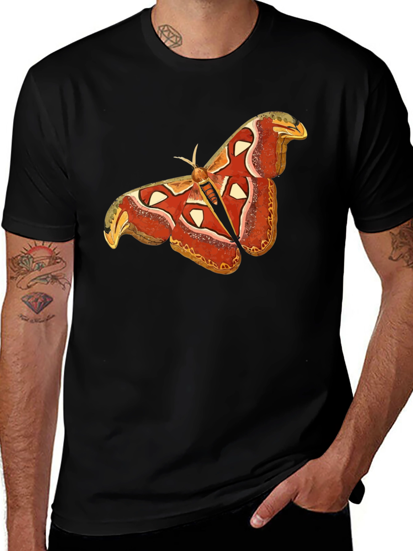 Variant 30 of Moth Graphic Tee - Nature Inspired Casual Wear