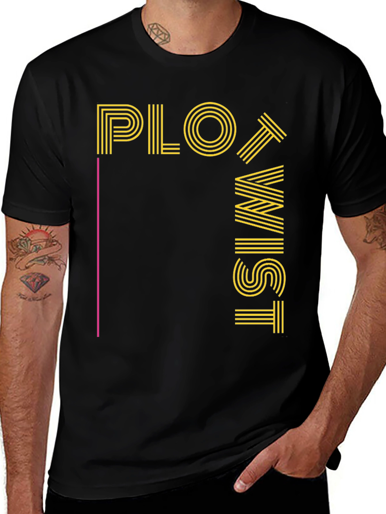 Plot Twist Graphic Tee - Men's Black T-Shirt