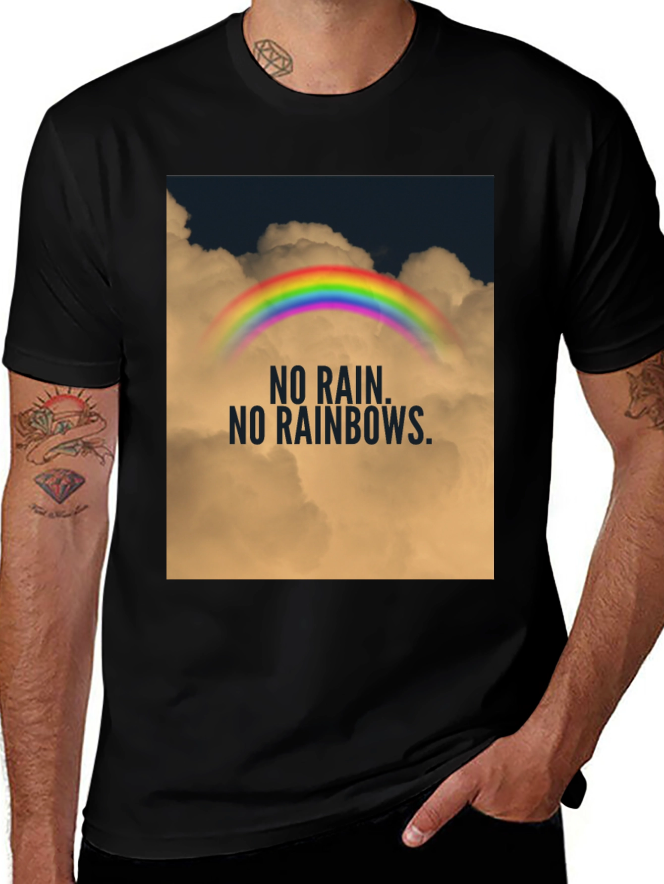 Variant 15 of Rainbow Cloud T-Shirt - No Rain No Rainbows