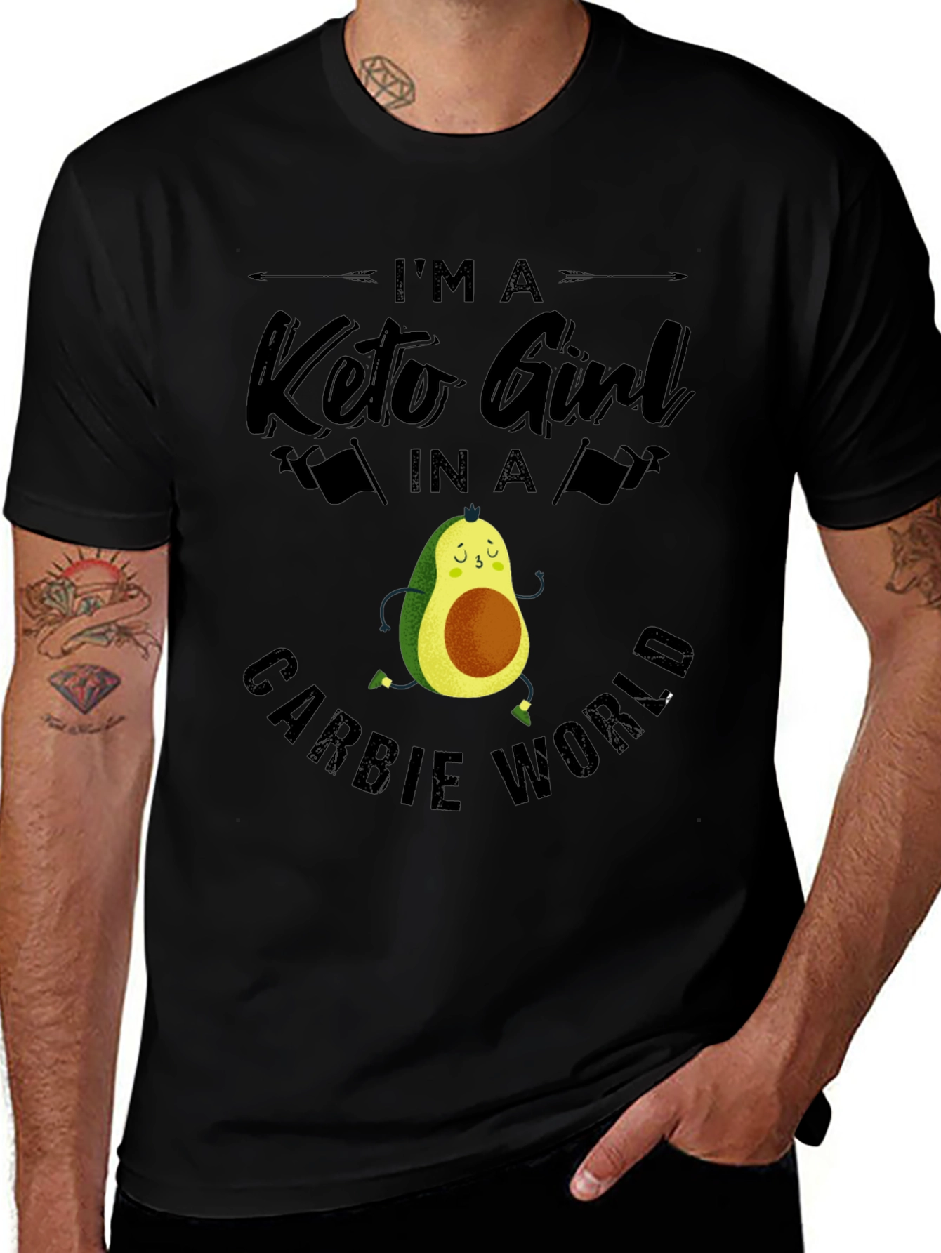 Variant 15 of Keto Girl Avocado T-Shirt - Carbie World Tee