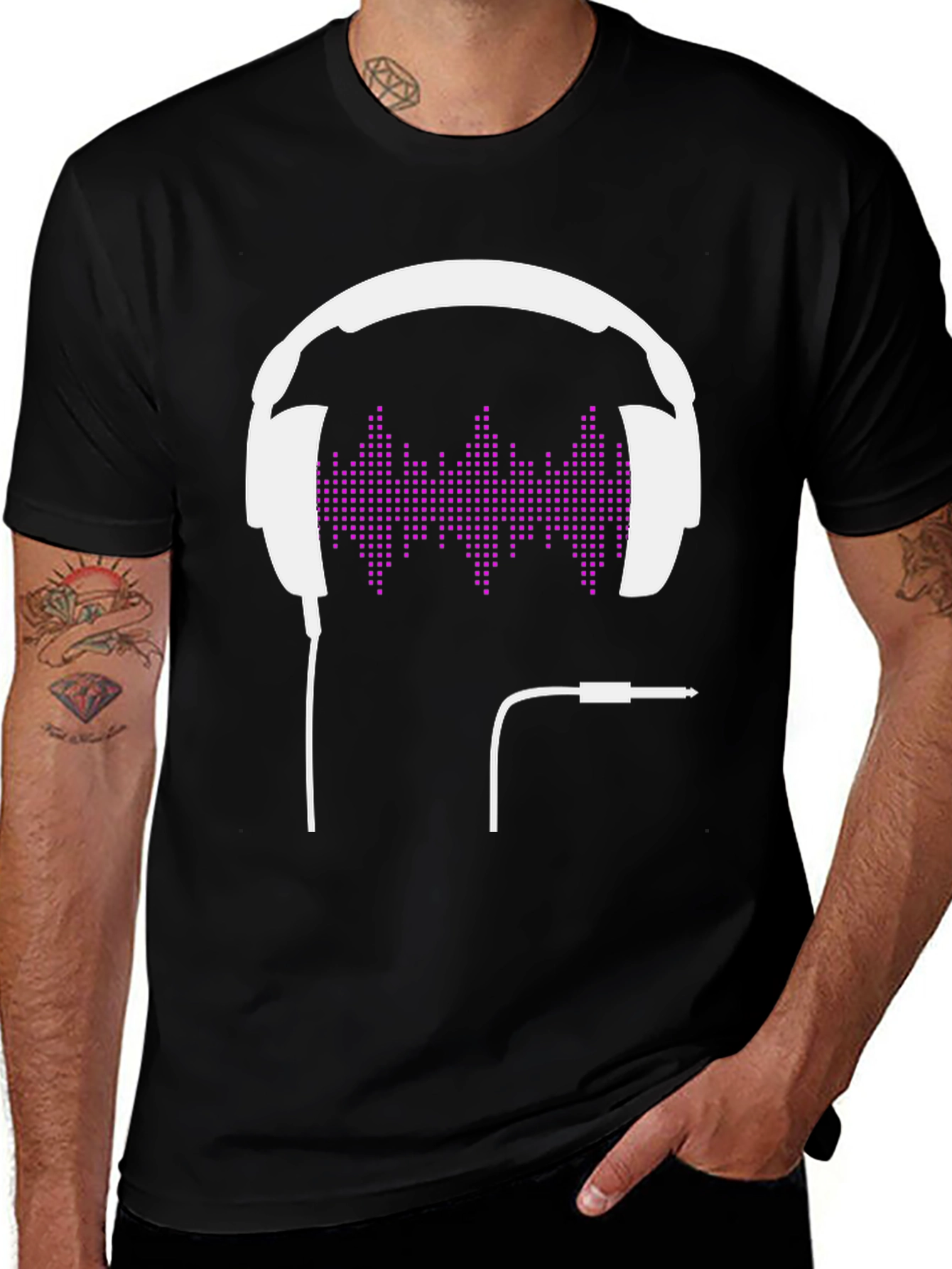 Headphone Graphic T-Shirt - Modern Music Lover Tee