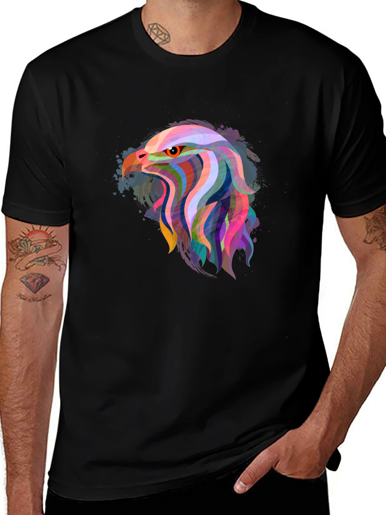 Variant 8 of Eagle Graphic Black T-Shirt for Men