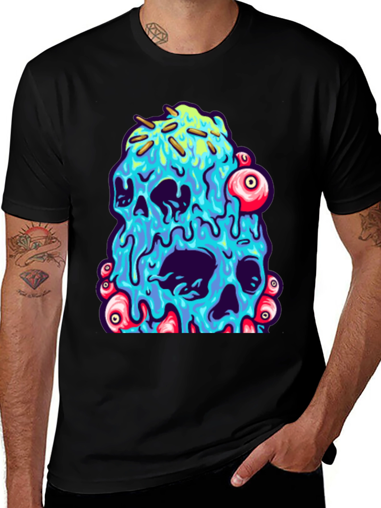 Variant 28 of Melting Skull Graphic Tee - Unique Design