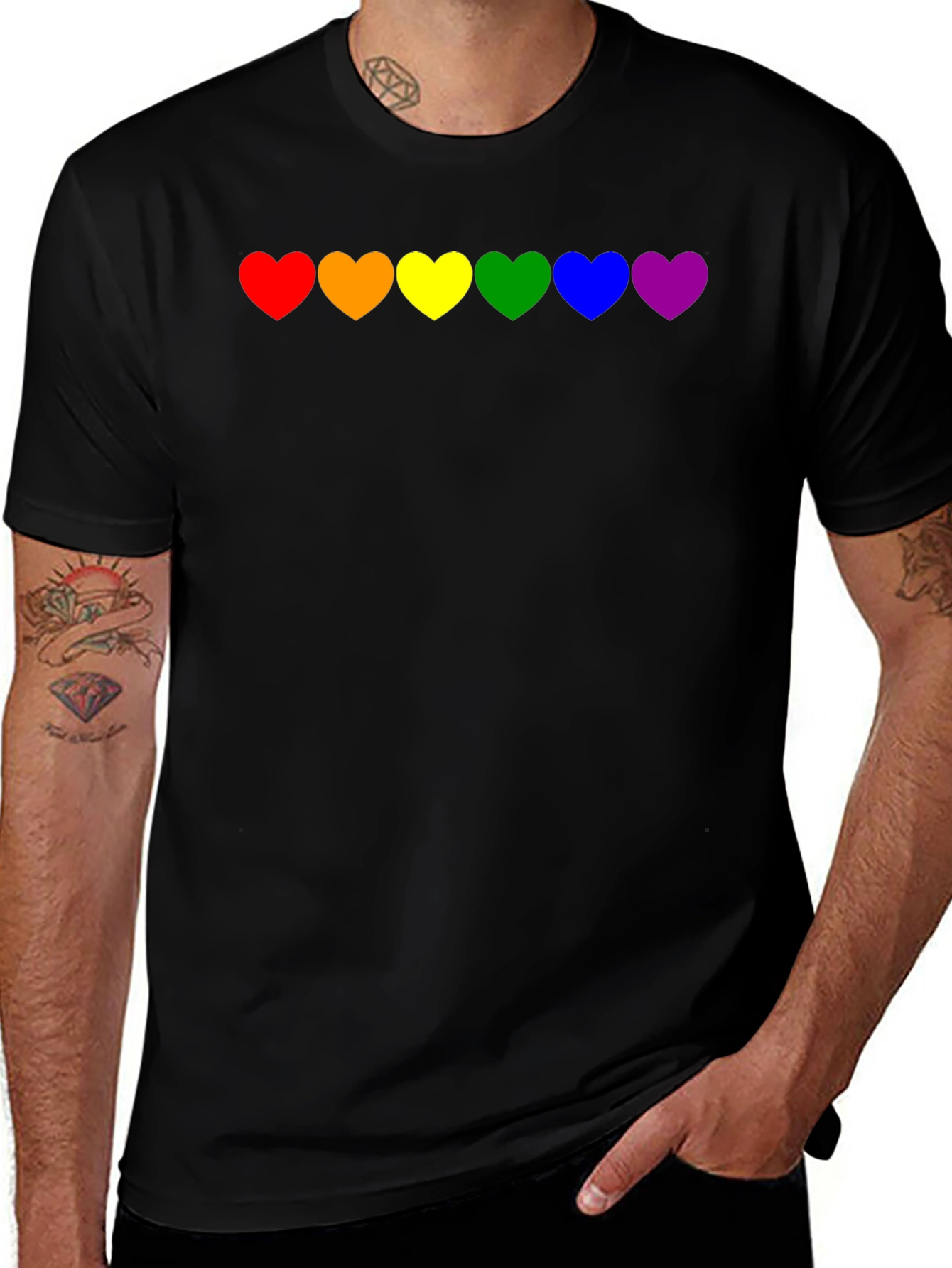 Pride Heart T-Shirt - Rainbow LGBTQ Love