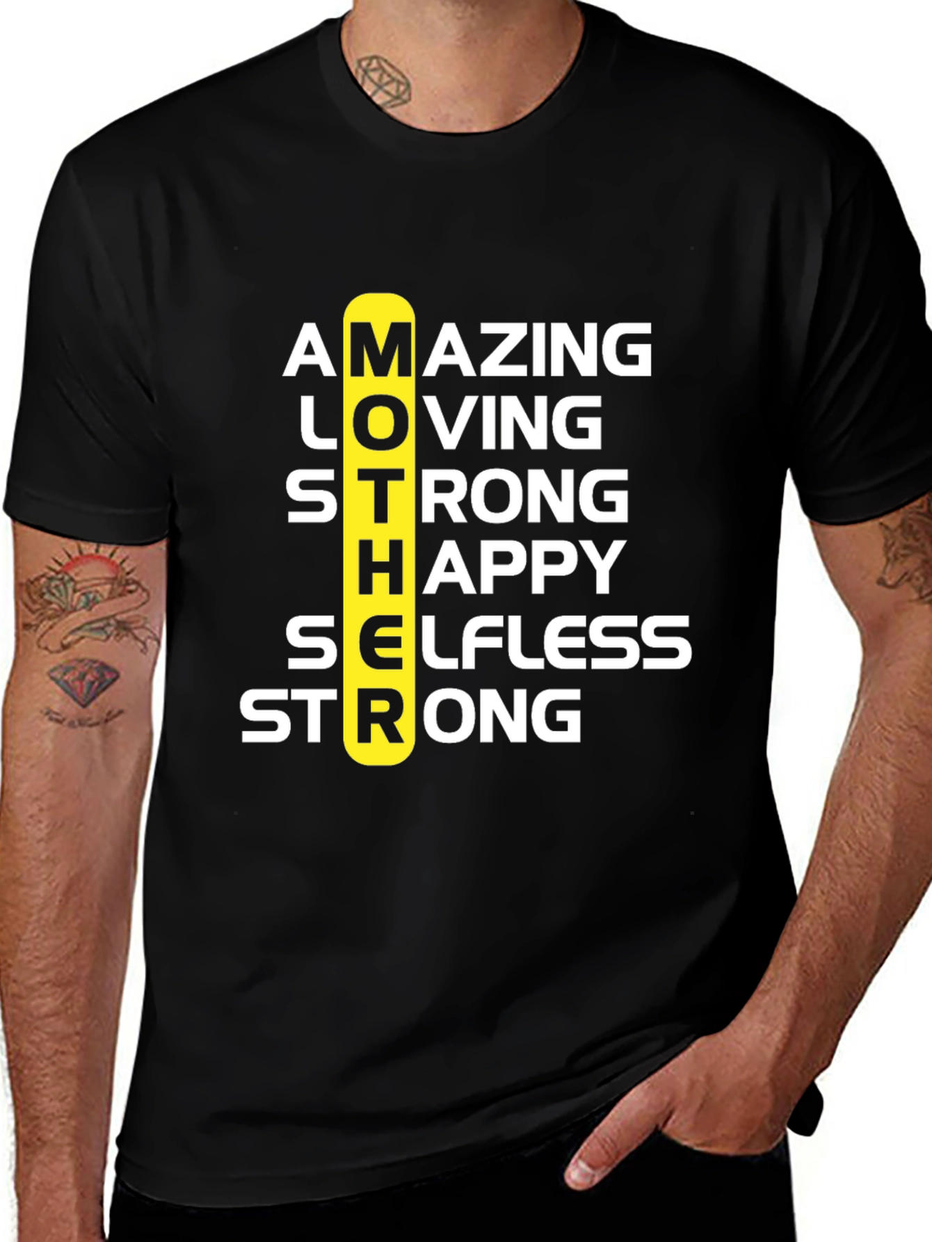 Variant 15 of Amazing Mother Graphic Tee - Black Cotton T-Shirt