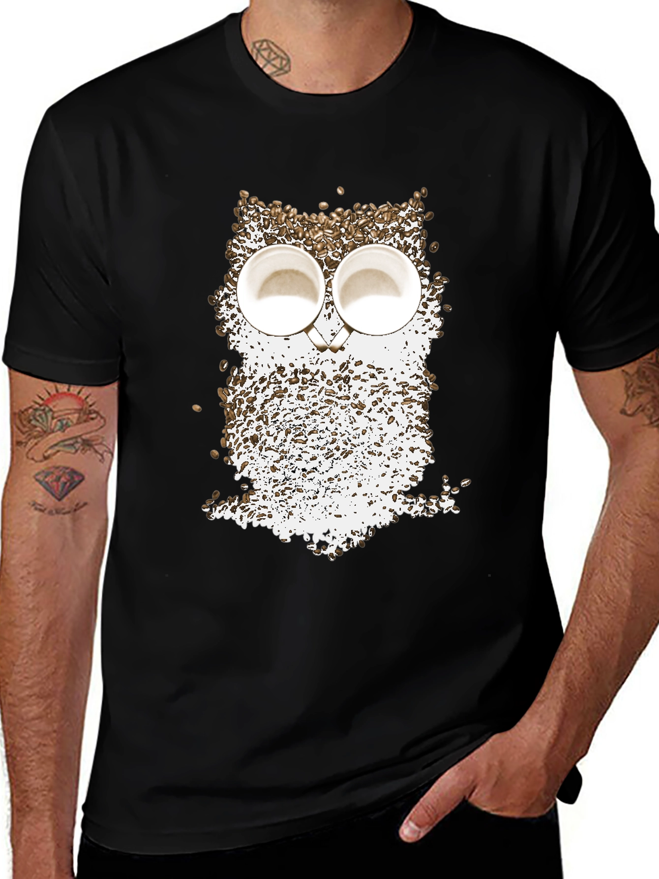 Variant 30 of Coffee Bean Owl Graphic T-Shirt