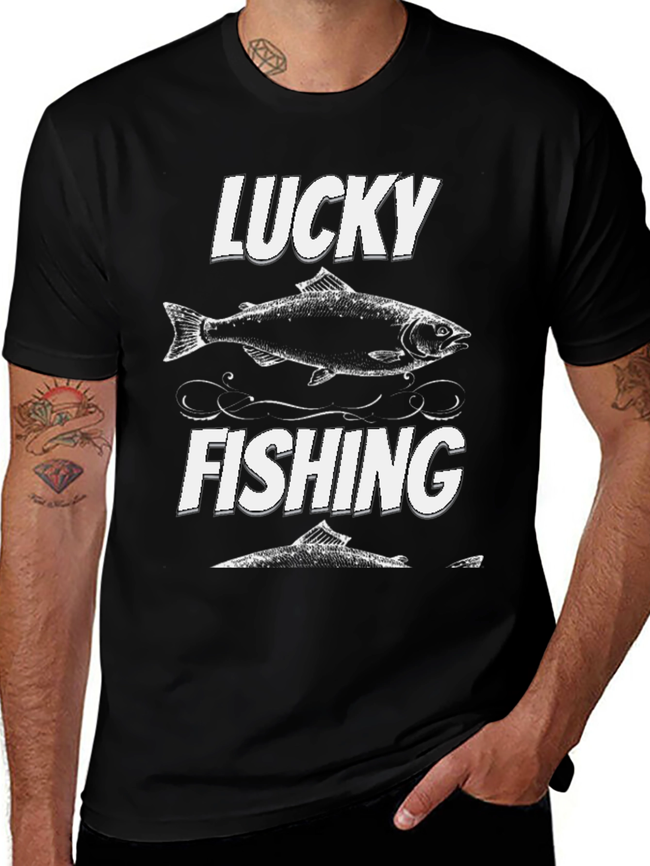 Variant 11 of Lucky Fishing T-Shirt - Angler's Tee