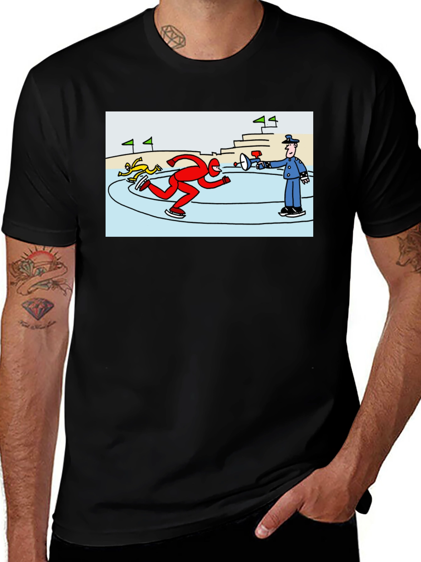 Variant 18 of Cartoon Speed Skating T-Shirt