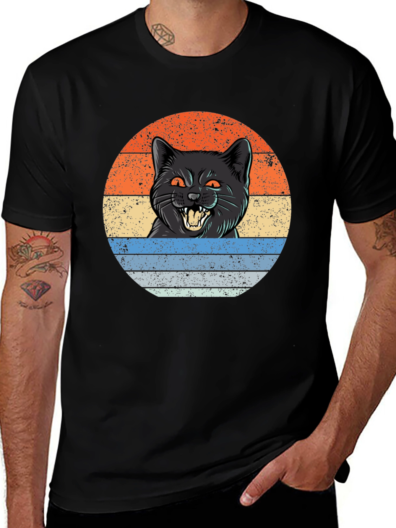 Variant 15 of Retro Cat T-Shirt - Vintage Style Graphic Tee
