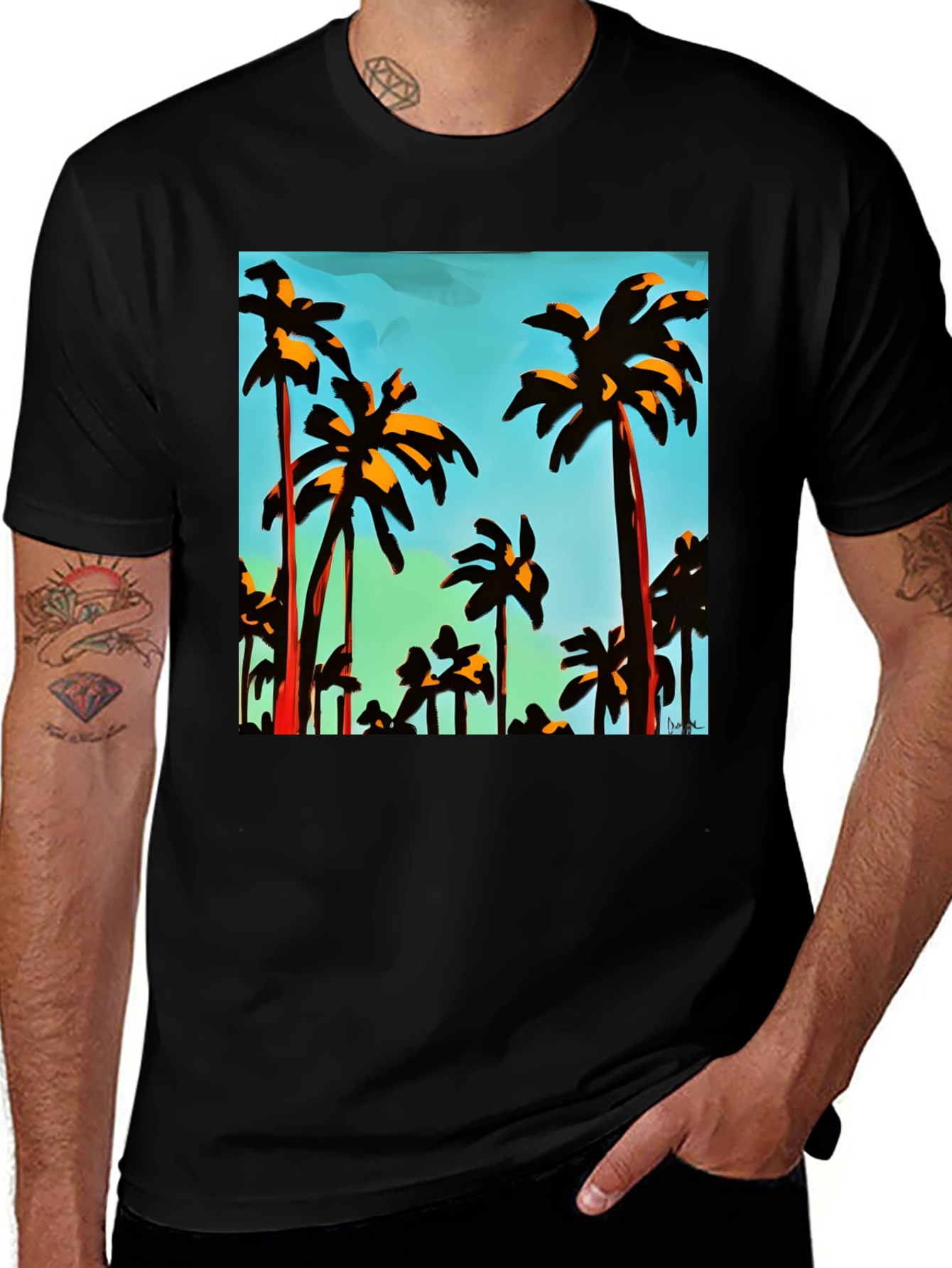Variant 17 of Palm Tree Graphic Tee - Island Vibes
