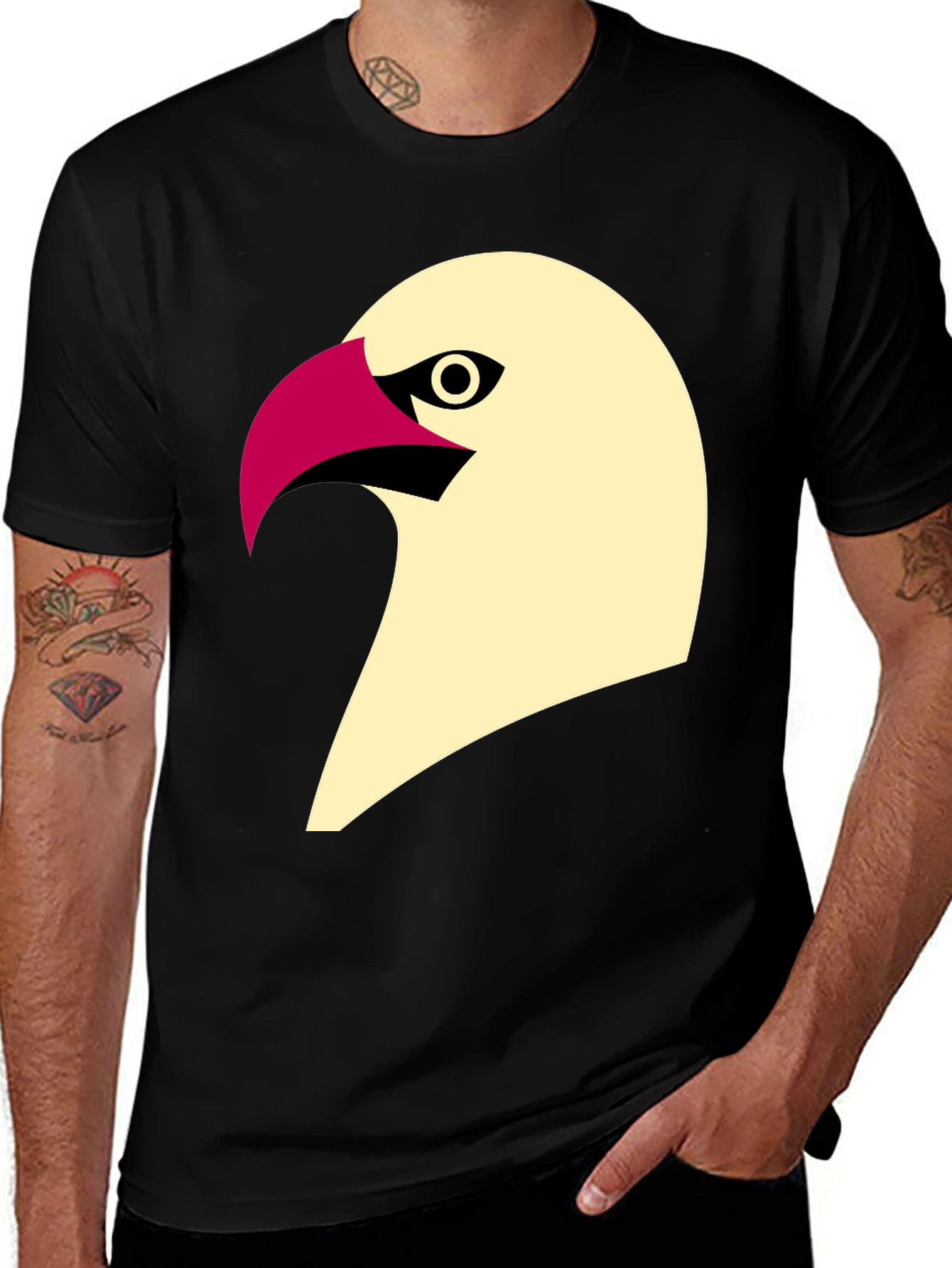 Variant 15 of Bold Eagle Graphic Tee - Black Cotton T-Shirt