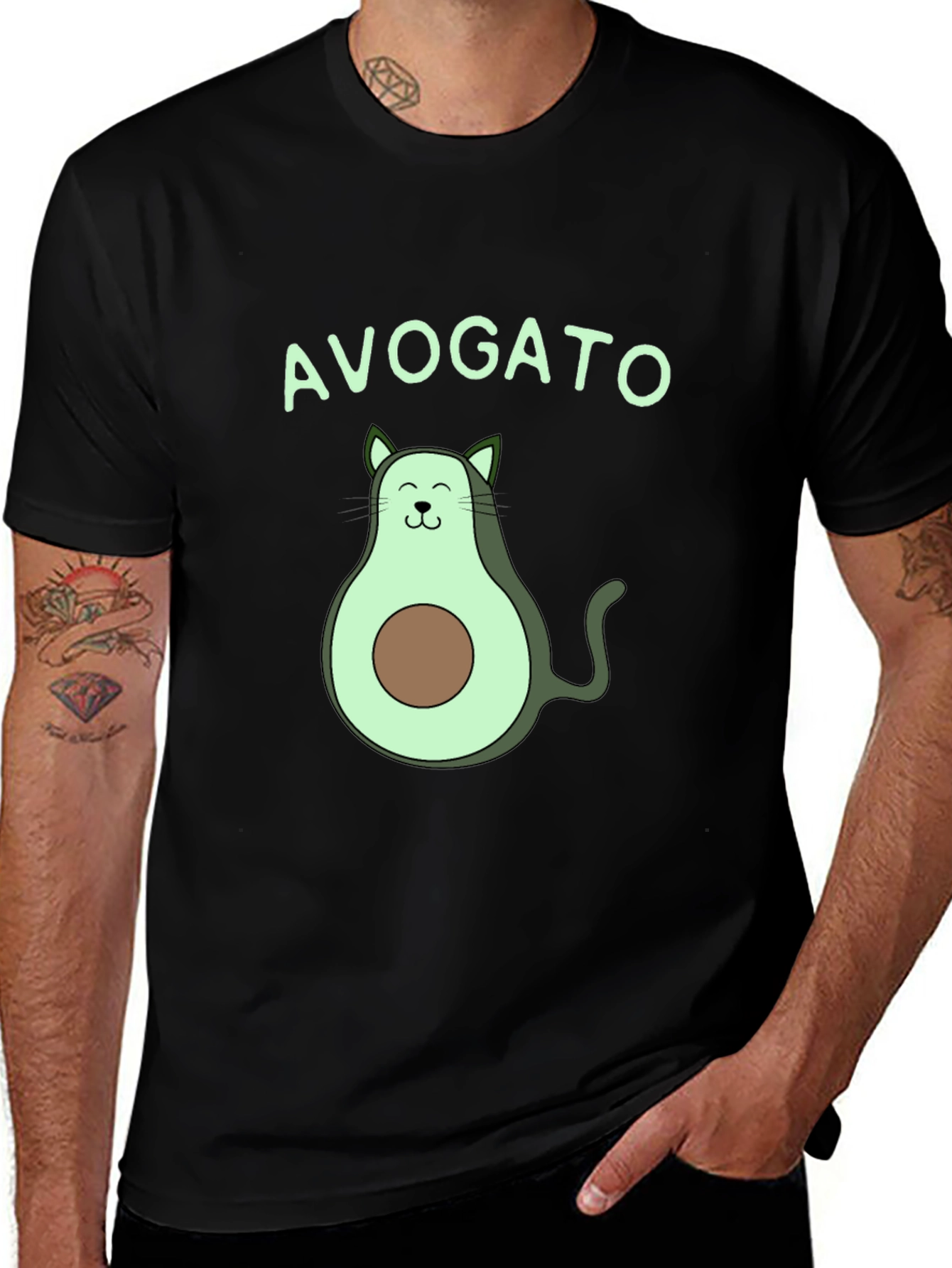 Avogato T-Shirt - Funny Avocado Cat Graphic Tee