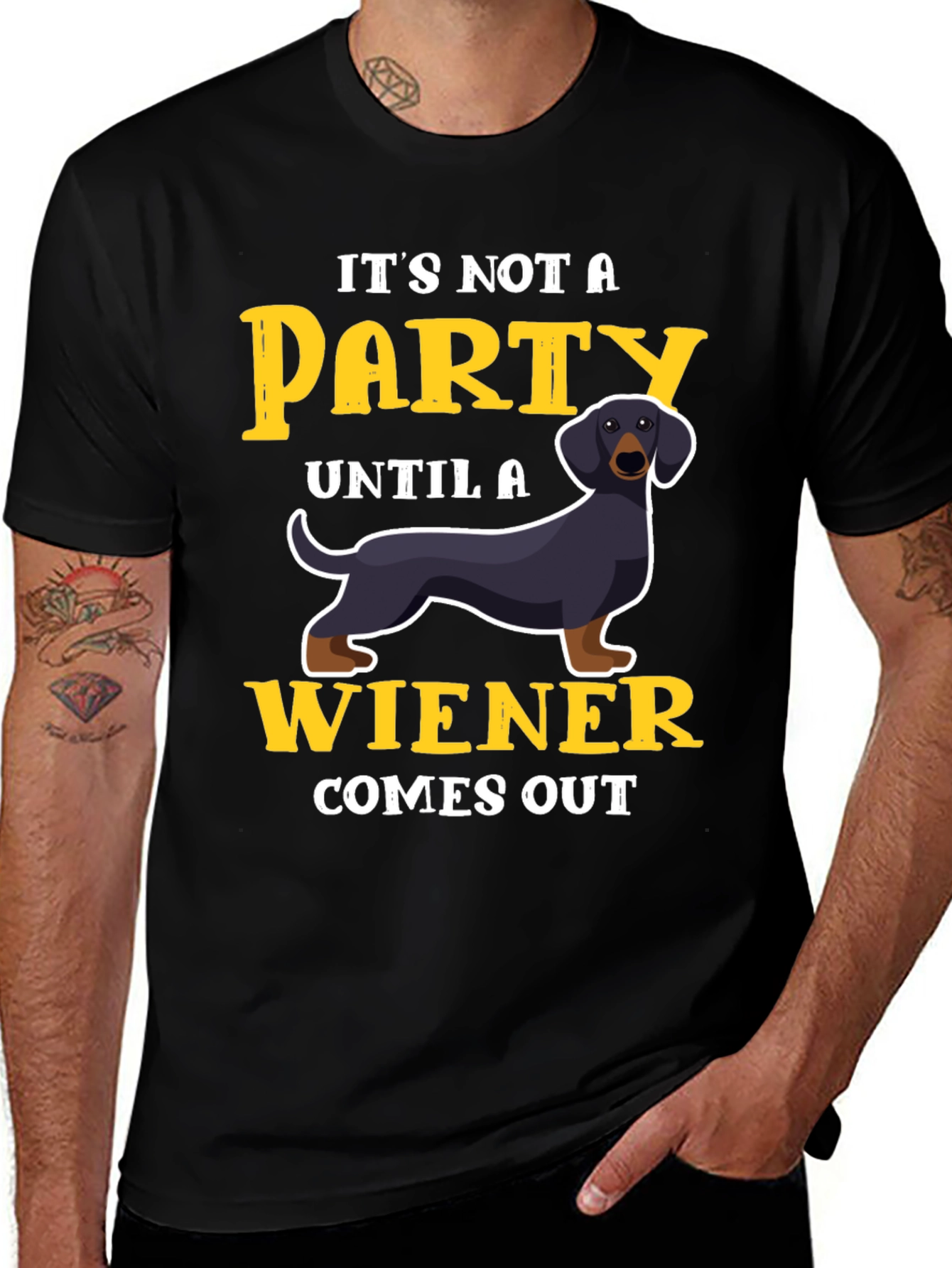 Variant 9 of Funny Dachshund T-Shirt - It's Not a Party!