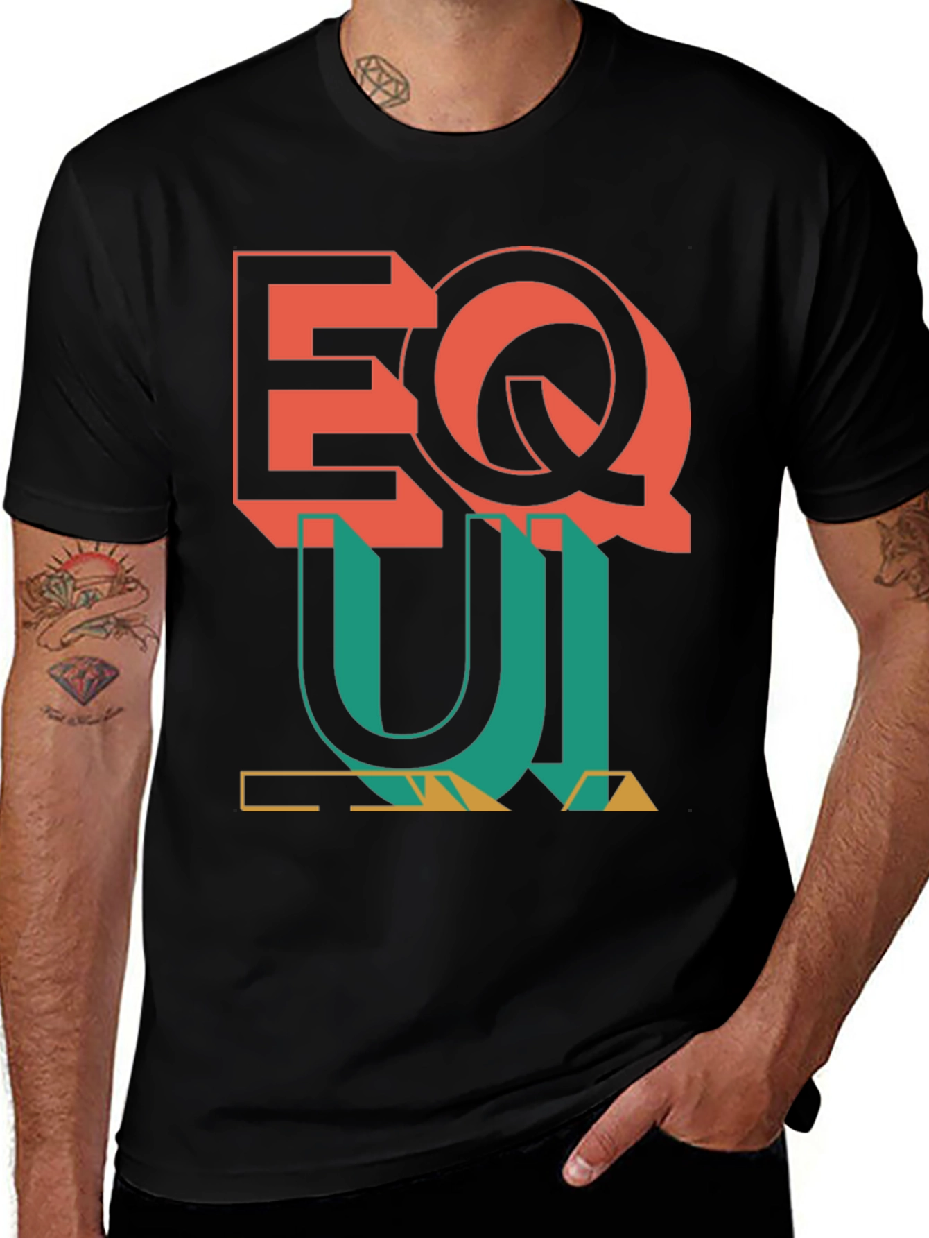 Variant 3 of Geometric Graphic Print Tee - Bold EQ Design