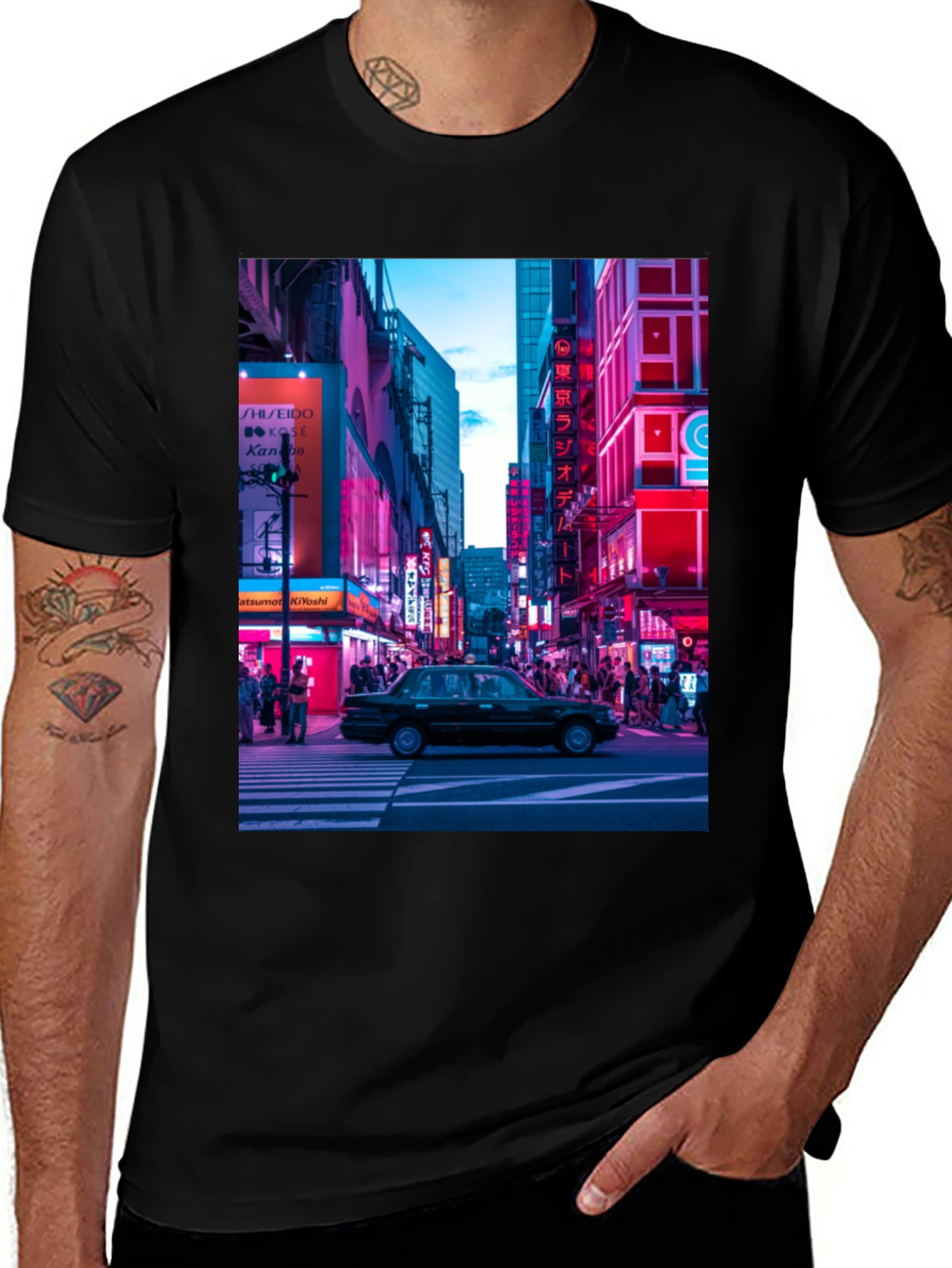 Neon Cityscape Graphic Tee