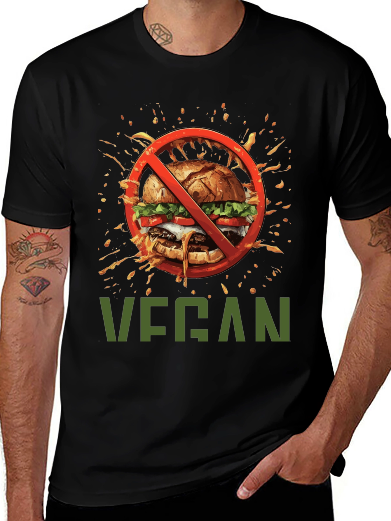 Variant 23 of Vegan T-Shirt - No Burger Zone!