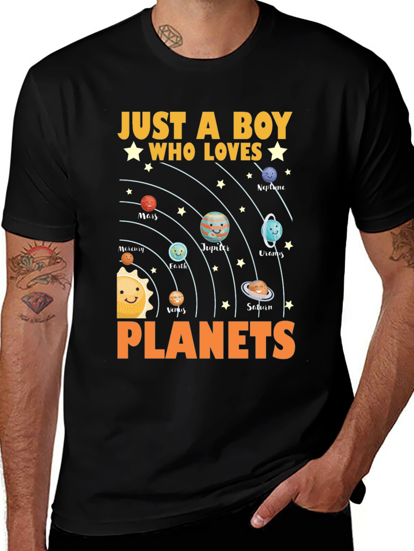 Variant 19 of Just A Boy Who Loves Planets T-Shirt Space Astronomy Tee