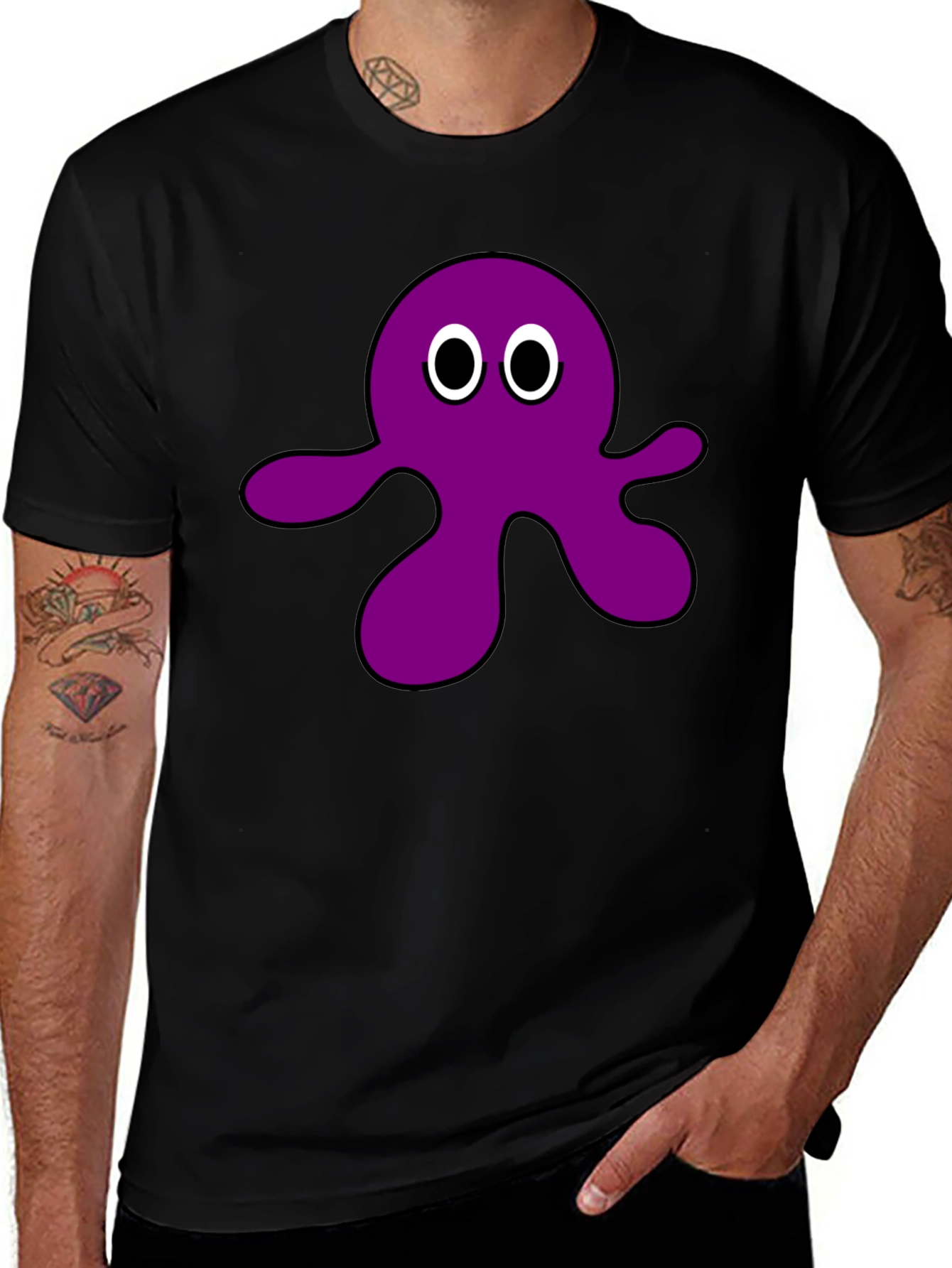 Variant 16 of Purple Octopus Graphic Tee - Casual Comfort