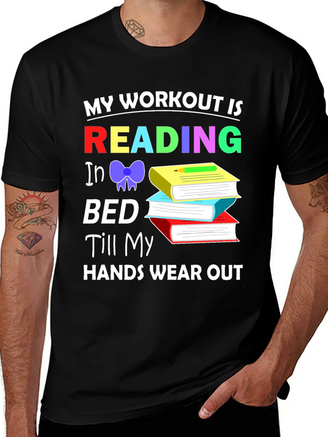 Variant 10 of Reading Workout Graphic Tee - Book Lover Shirt