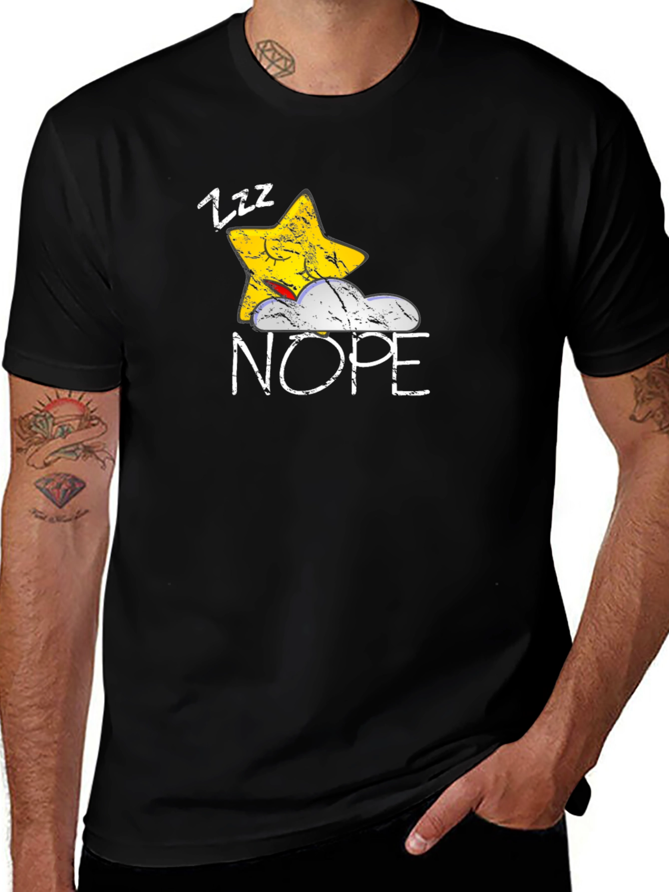 Variant 4 of Nope Sleeping Star Graphic T-Shirt