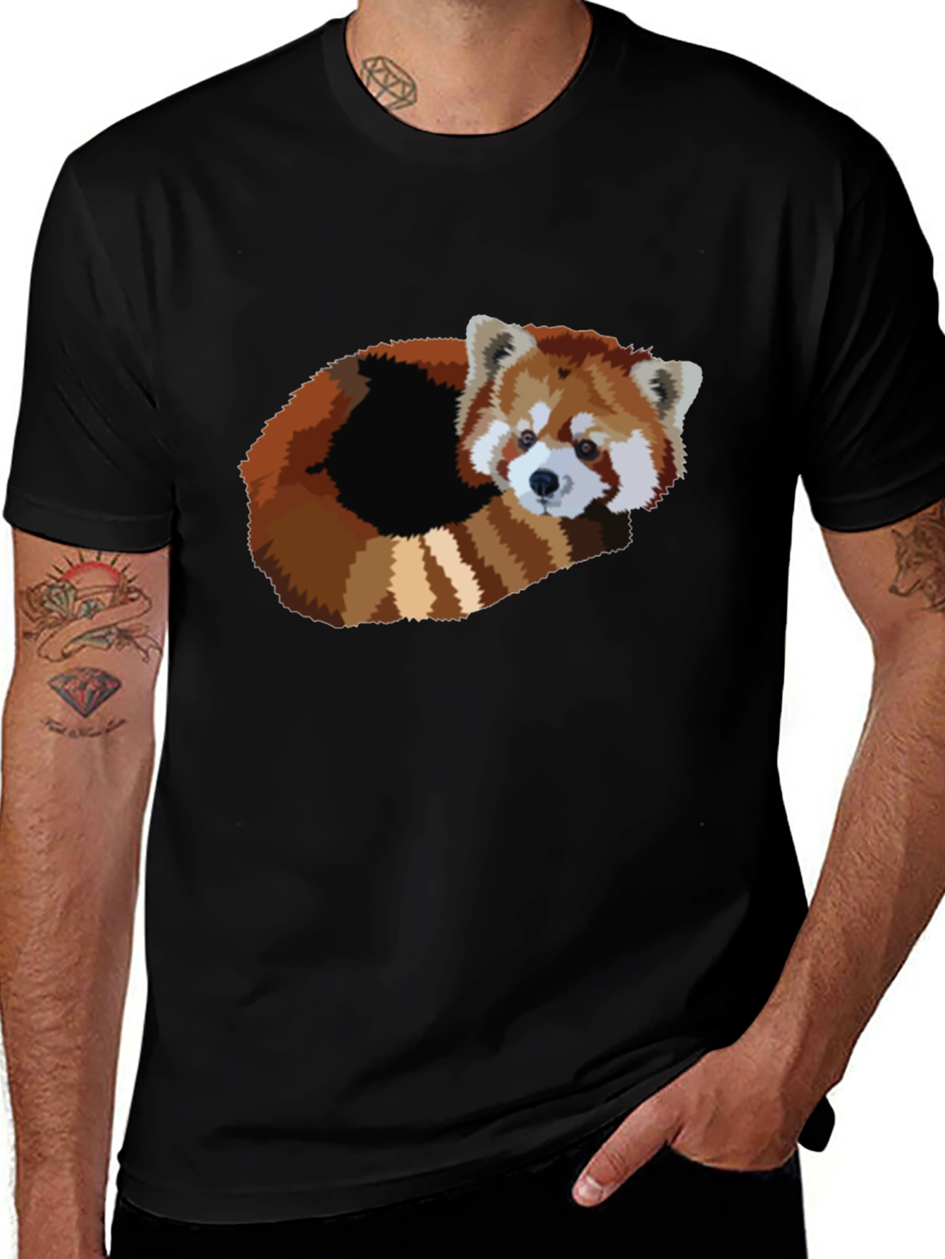 Variant 4 of Red Panda Graphic T-Shirt - Soft Cotton Blend