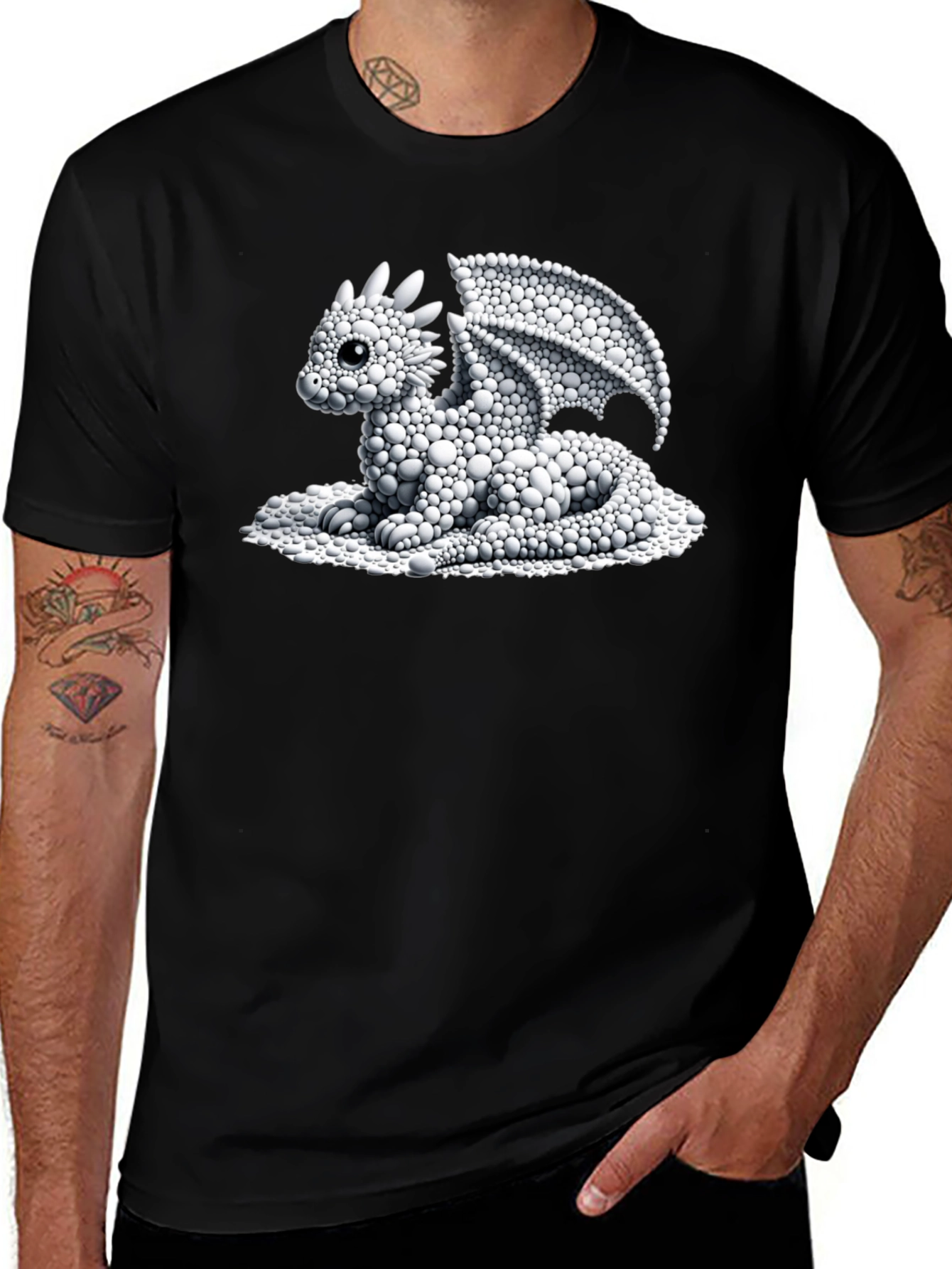Variant 23 of Dragon Bubble Art Black T-Shirt
